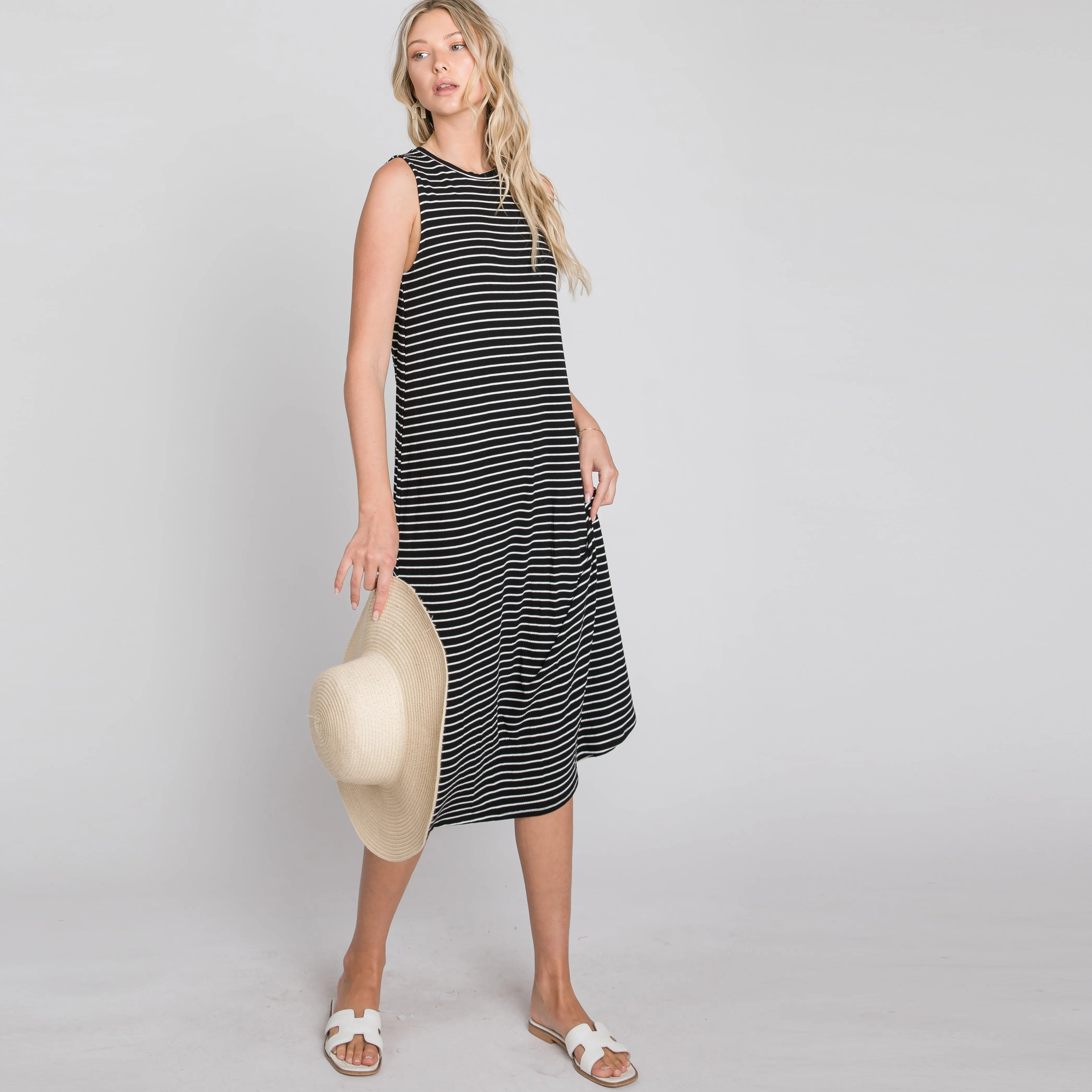 Classic Stripe Midi Dress