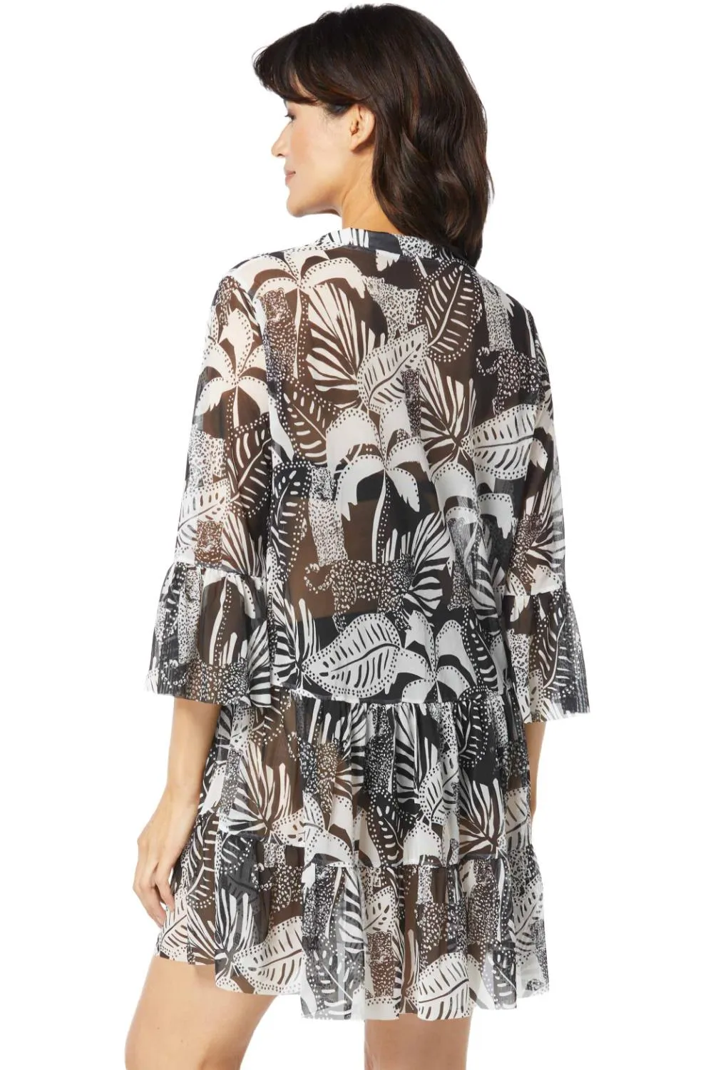 Coco Reef Midnight Jungle Enchant Cover Up Dress, Cast Black (U6A295)