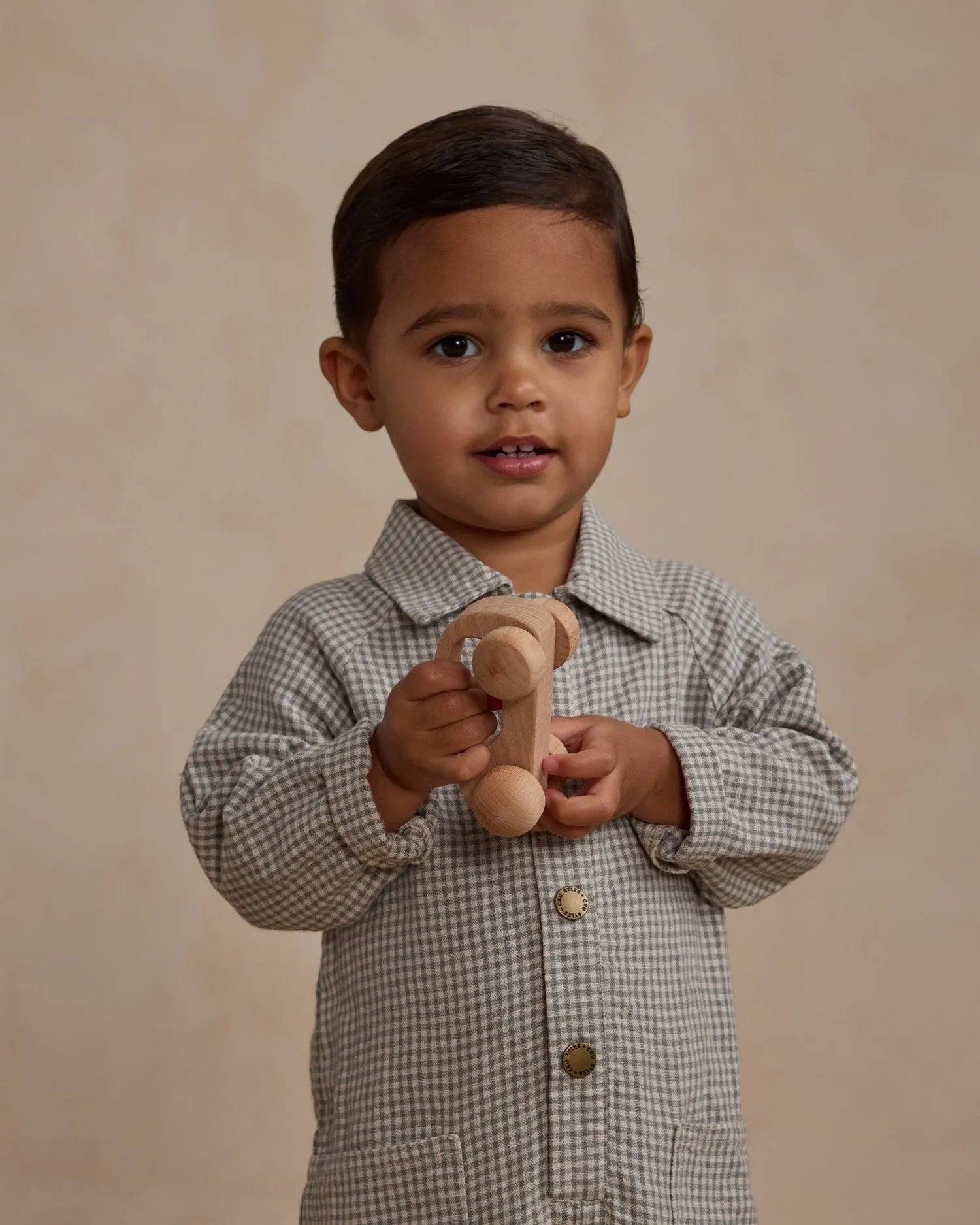 Collared Baby Jumpsuit Forest Gingham