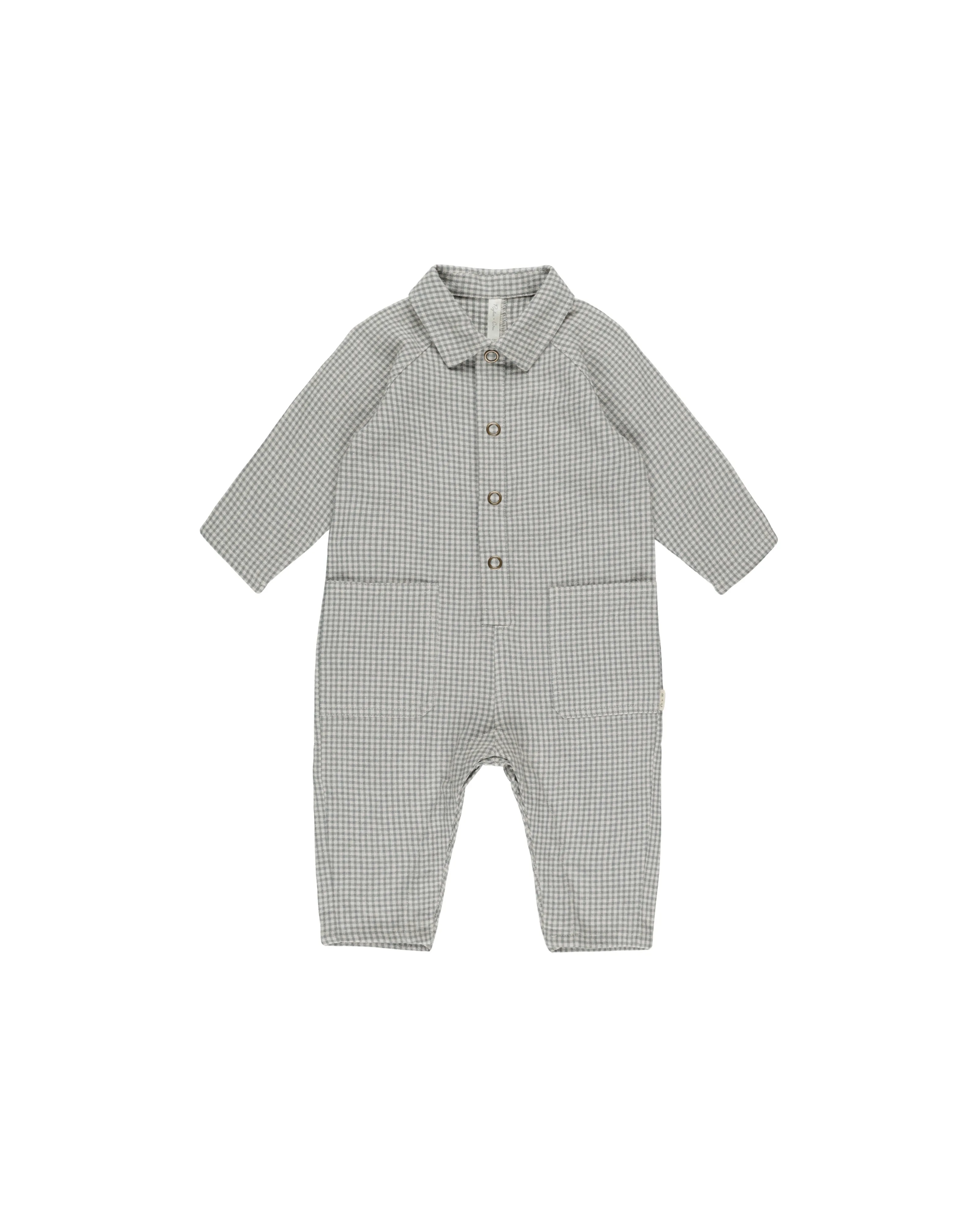 Collared Baby Jumpsuit Forest Gingham