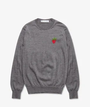 Comme des Garçons Round Neck Strawberry Sweater Grey