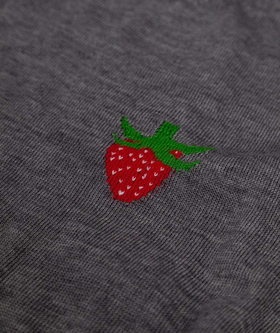 Comme des Garçons Round Neck Strawberry Sweater Grey