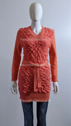 Coral Texture Detail Long Jumper