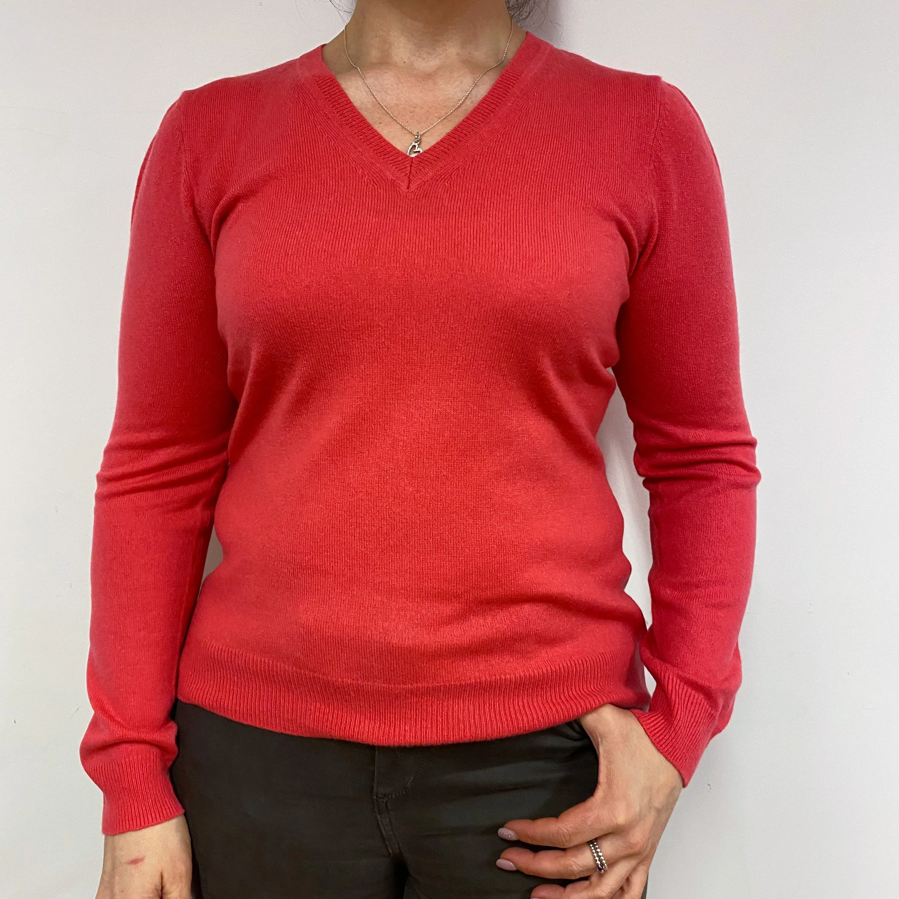 Coral V-Neck Jumper Large