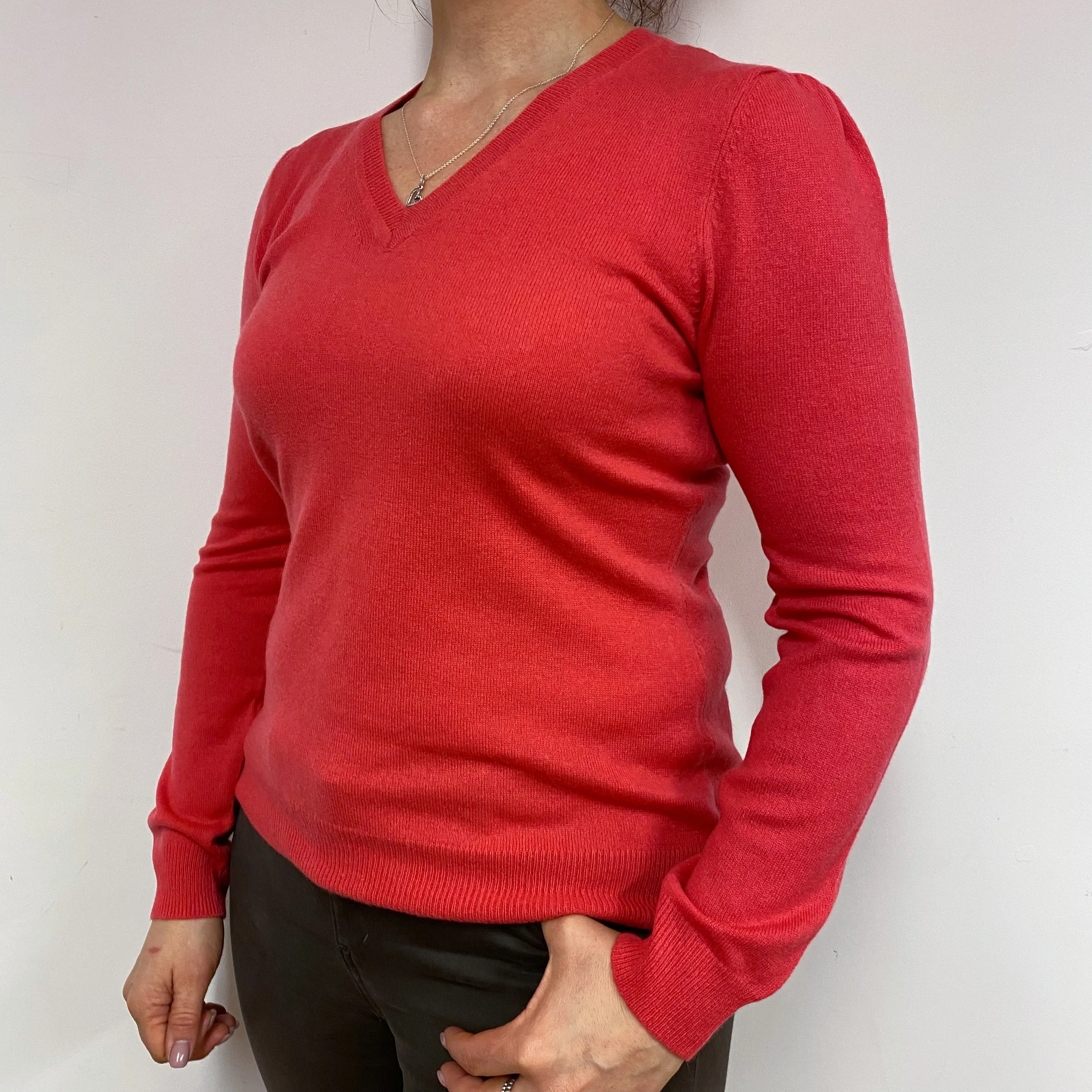 Coral V-Neck Jumper Large