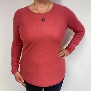 Cranberry Pink Cashmere Crew Neck Jumper Large