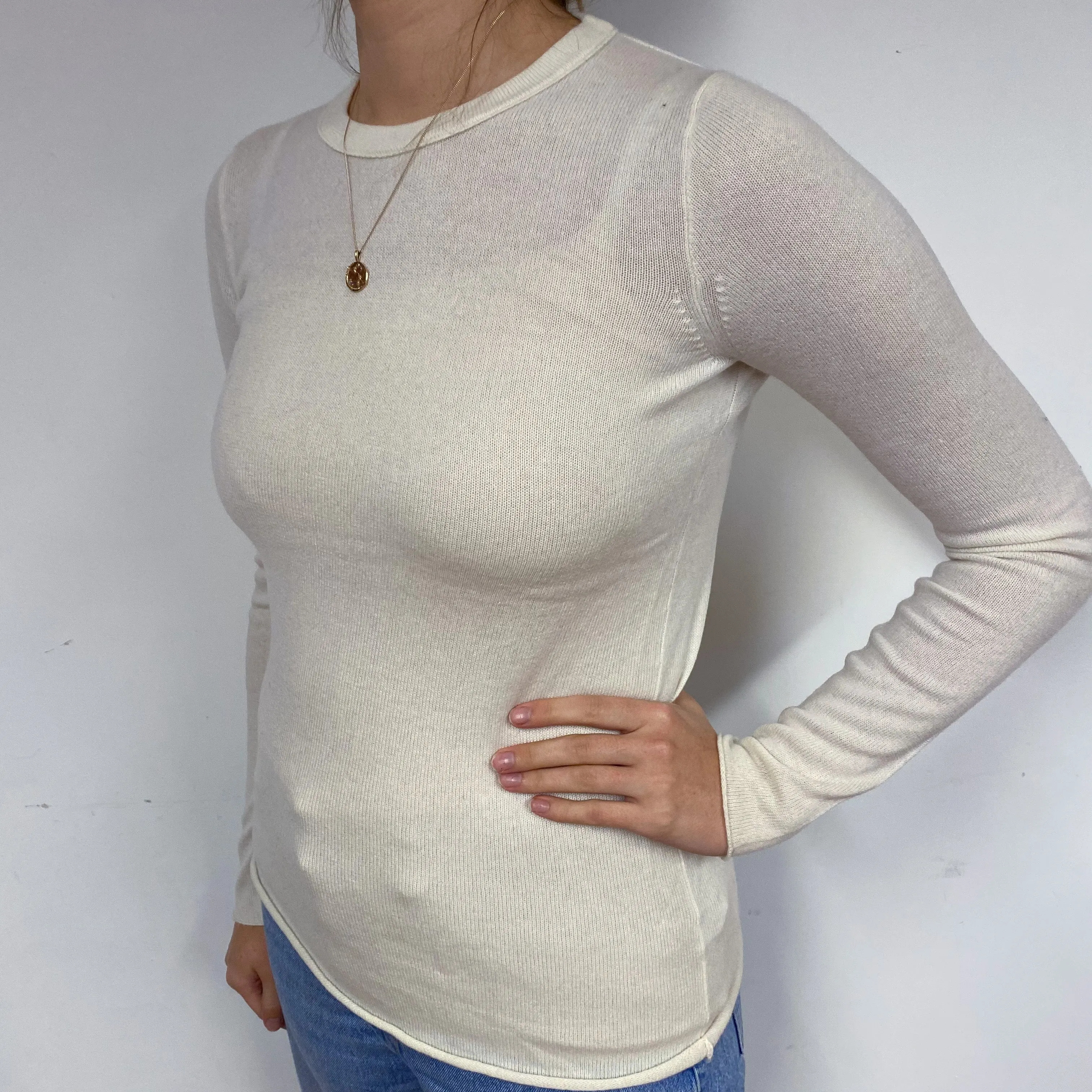 Cream Cashmere Crew Neck Jumper Small