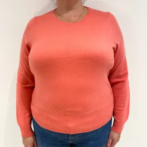 Crushed Strawberry Pink Cashmere Crew Neck Jumper Extra Large