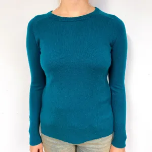 Dark Emerald Green Cashmere Crew Neck Jumper Small