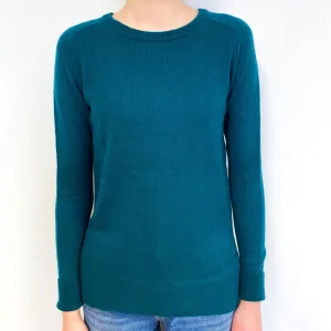 Deep Green Cashmere Crew Neck Jumper Extra Small