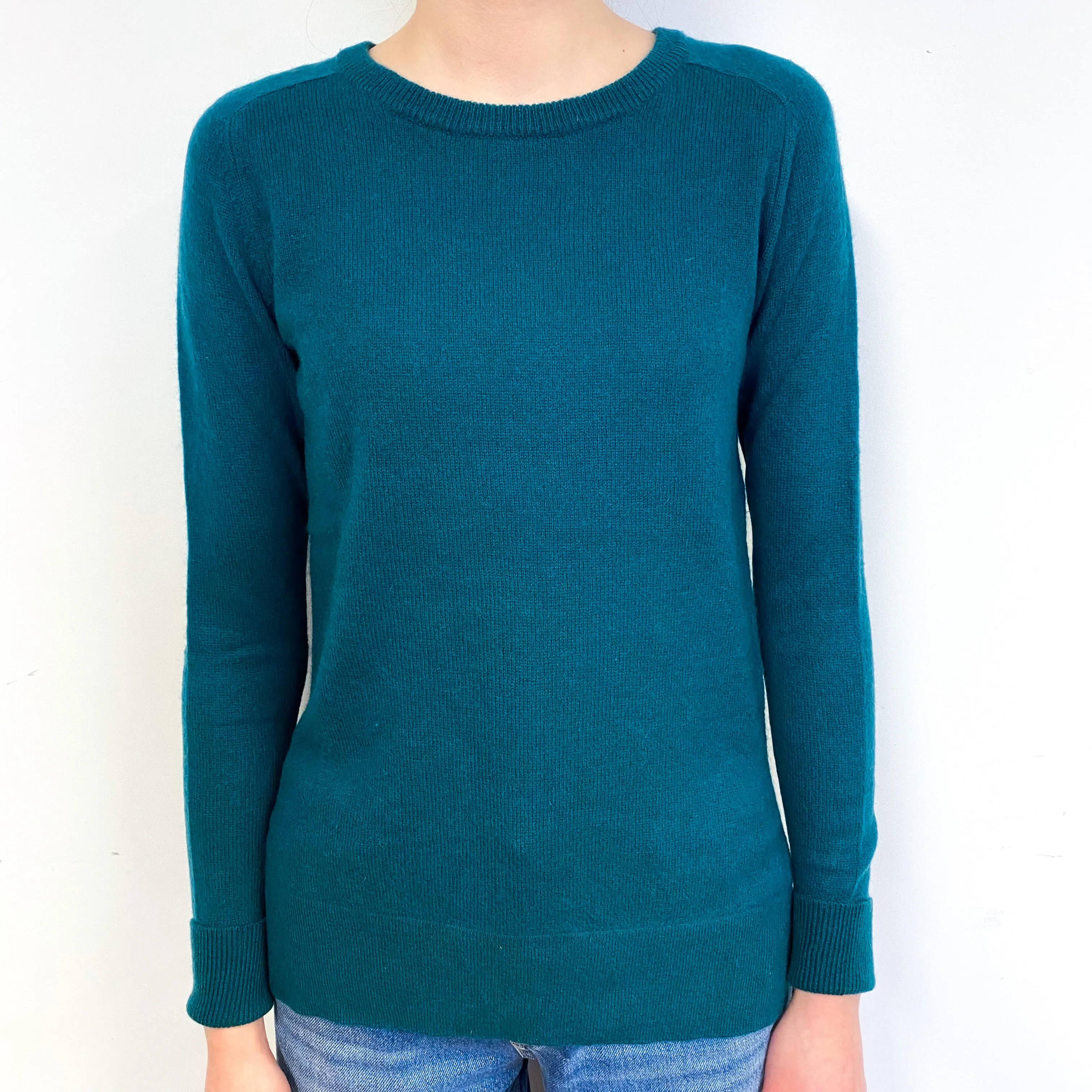 Deep Green Cashmere Crew Neck Jumper Extra Small
