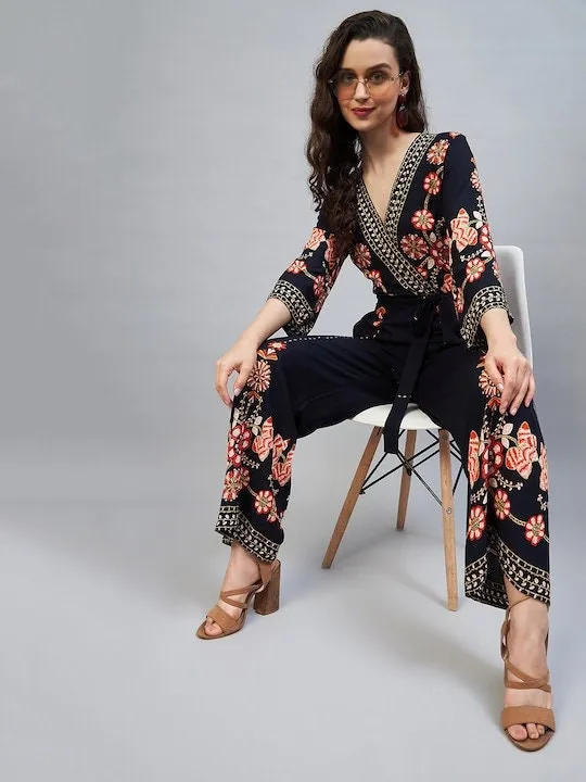 Designer Indian Floral Printed Jumpsuit For Women