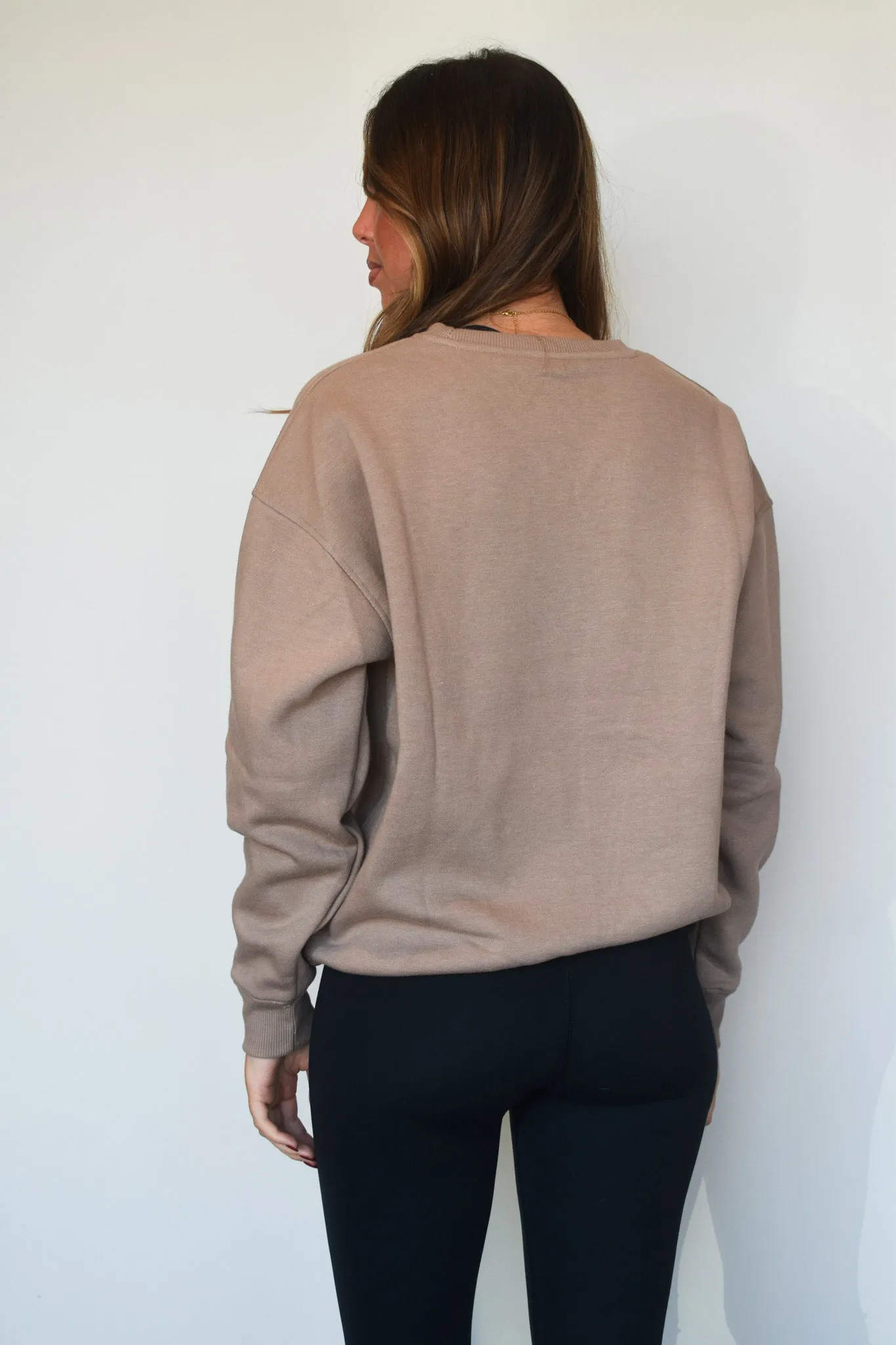 Diana Oversized Fleece Crewneck- Toast