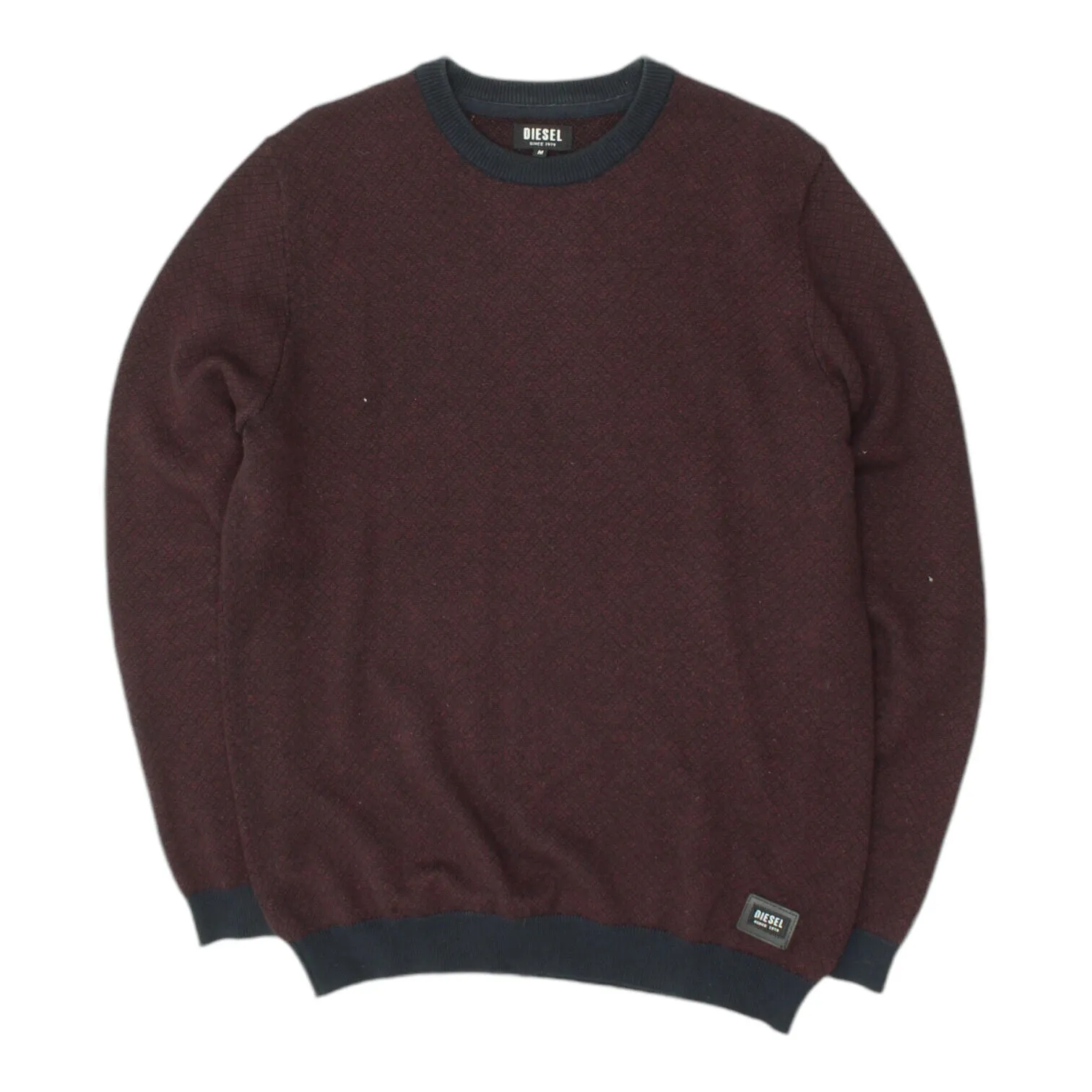 Diesel Mens Brown Crew Neck Knit Jumper | Vintage Casual Designer Sweater VTG
