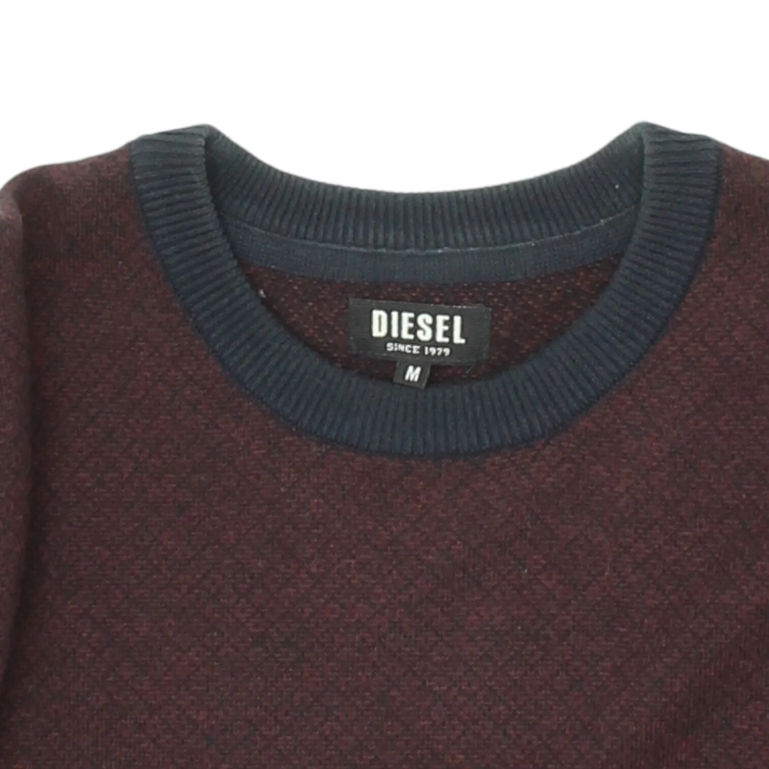 Diesel Mens Brown Crew Neck Knit Jumper | Vintage Casual Designer Sweater VTG