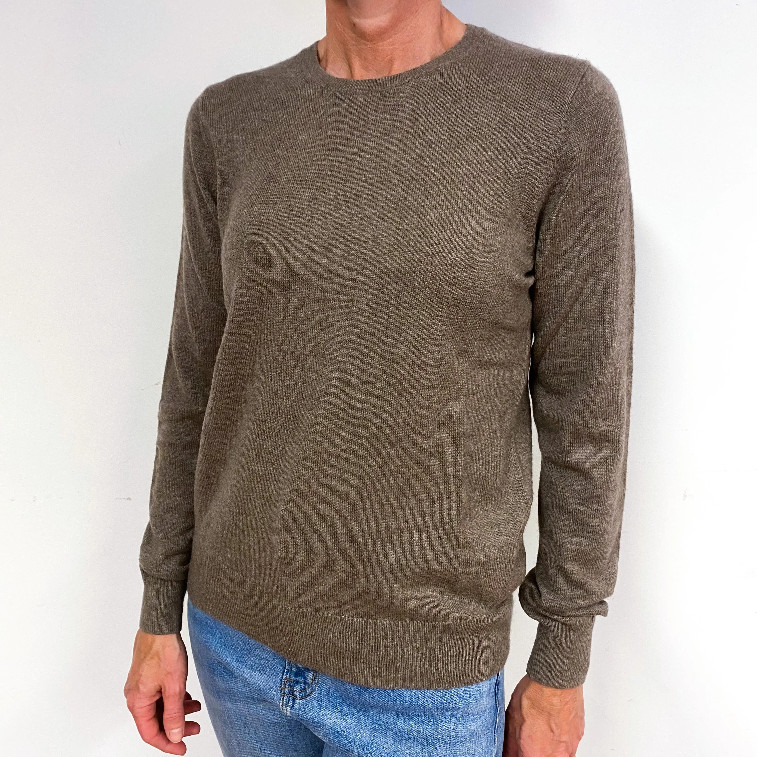 Donkey Brown Cashmere Crew Neck Jumper Medium