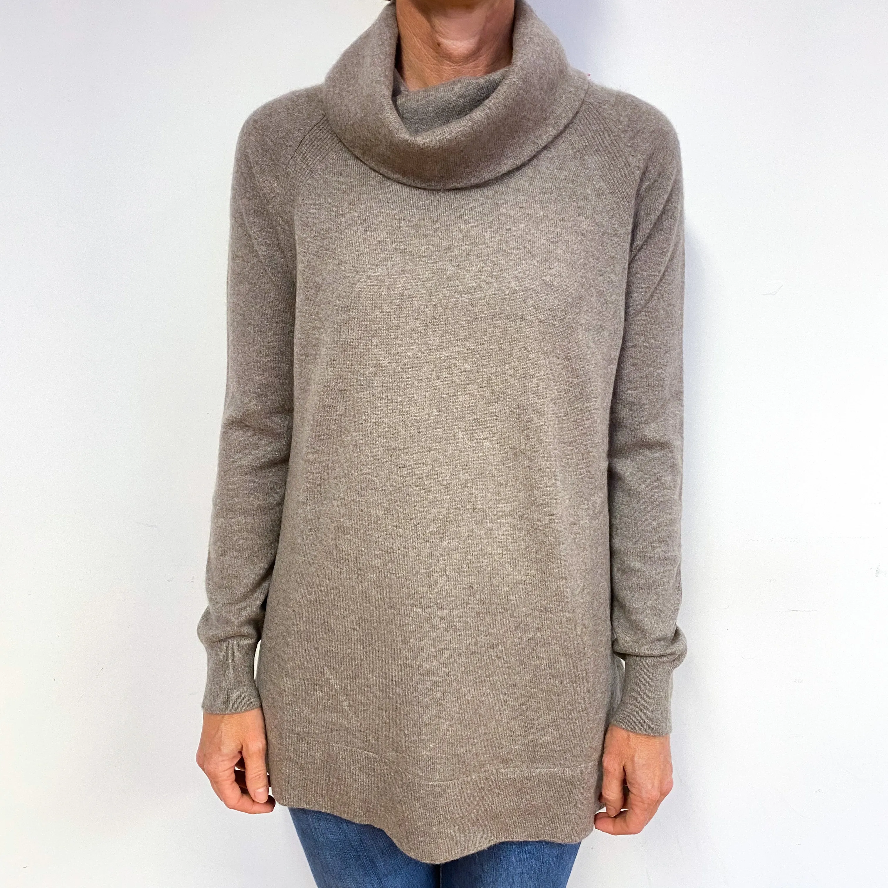 Donkey Brown Cashmere Polo Neck Tunic Medium