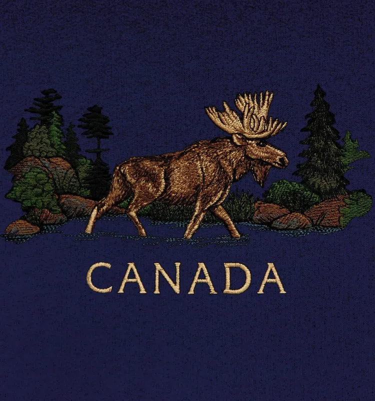 E24207 - CLASSIC FIT CREWNECK, MOOSE EMBROIDERY