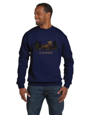 E24207 - CLASSIC FIT CREWNECK, MOOSE EMBROIDERY