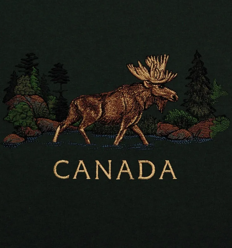 E24207 - CLASSIC FIT CREWNECK, MOOSE EMBROIDERY
