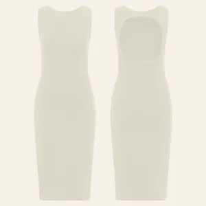 EHE Apparel Luna rib knit Dress - Off White