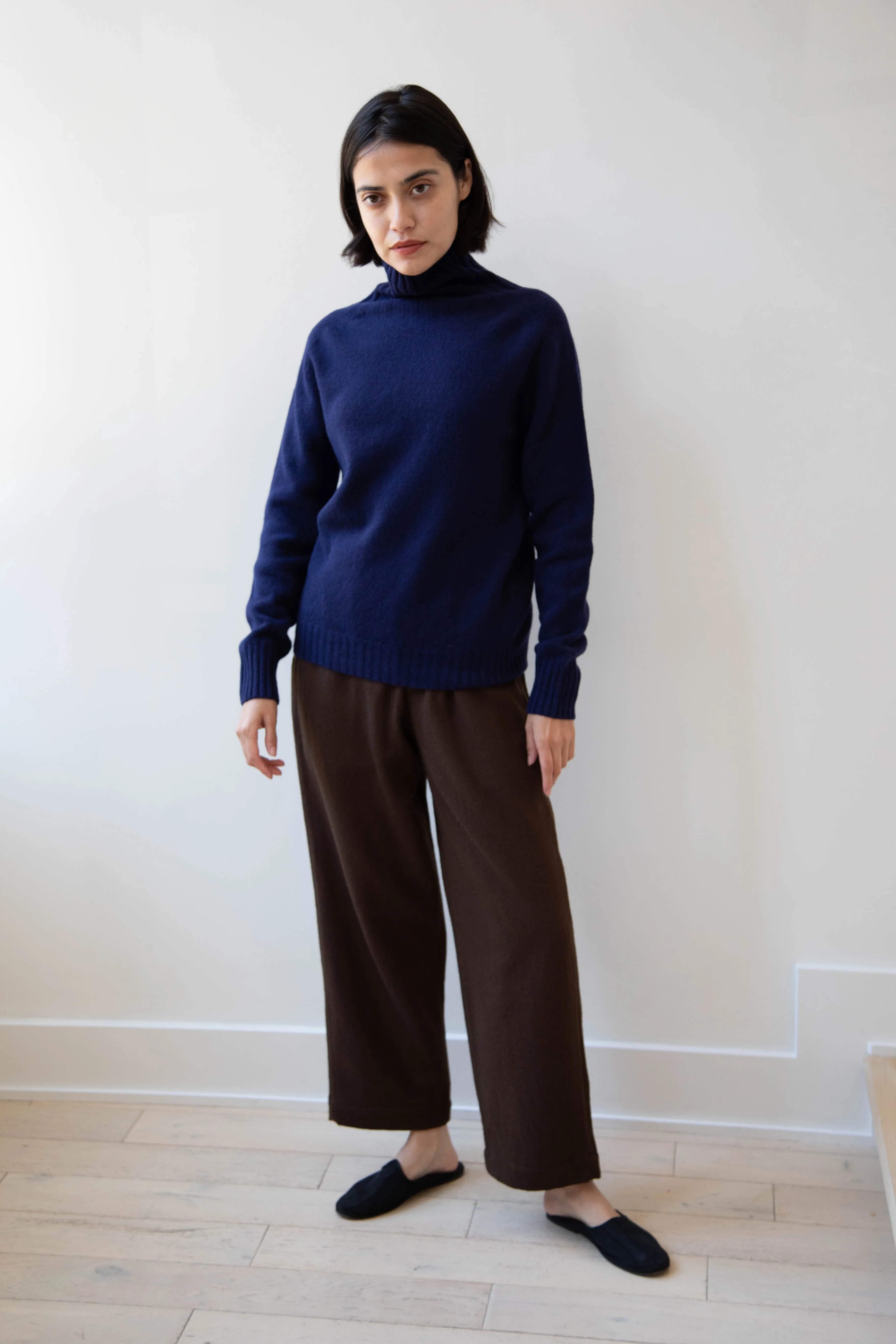Evan Kinori | Elastic Pants in Brushed Wool Twill
