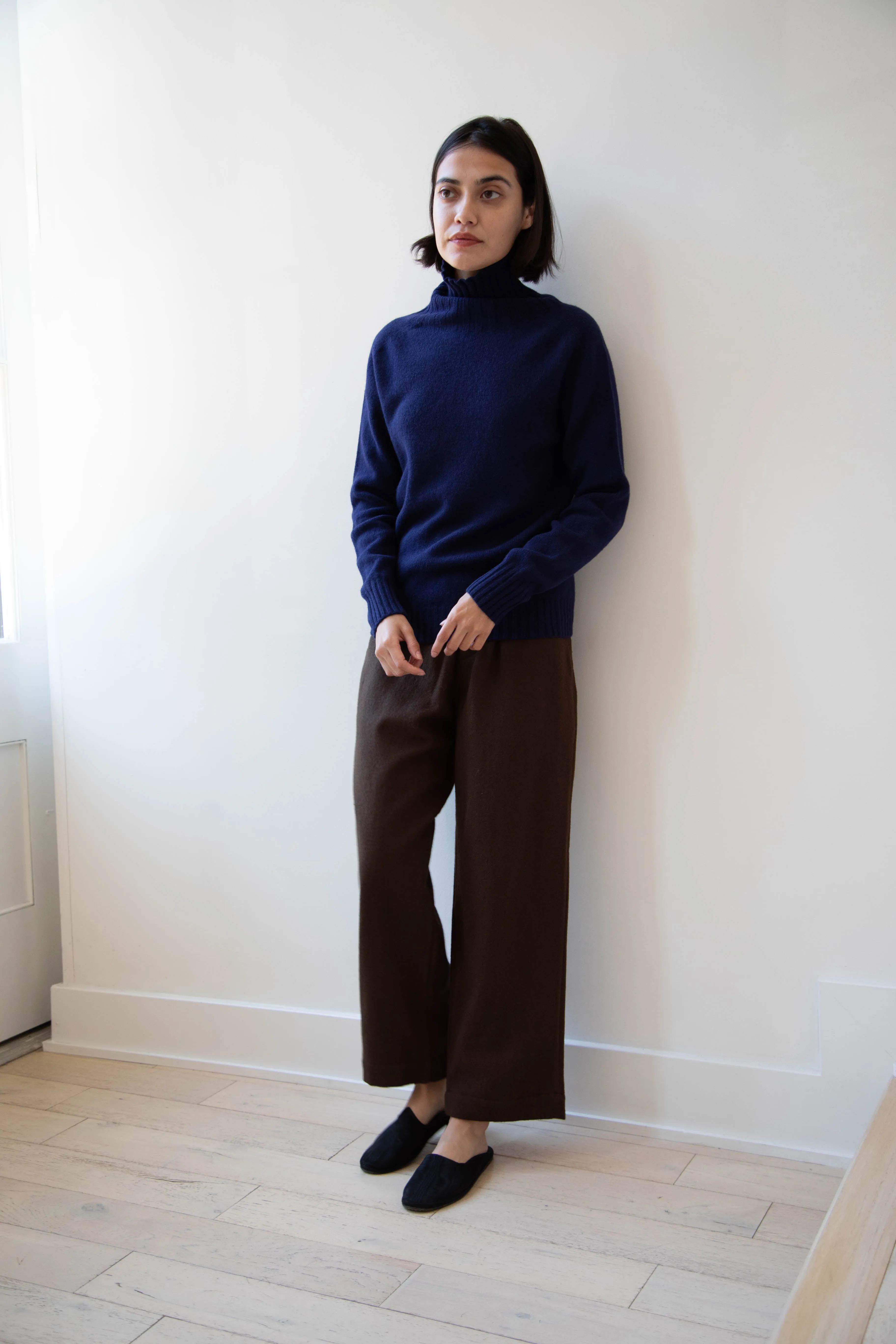 Evan Kinori | Elastic Pants in Brushed Wool Twill
