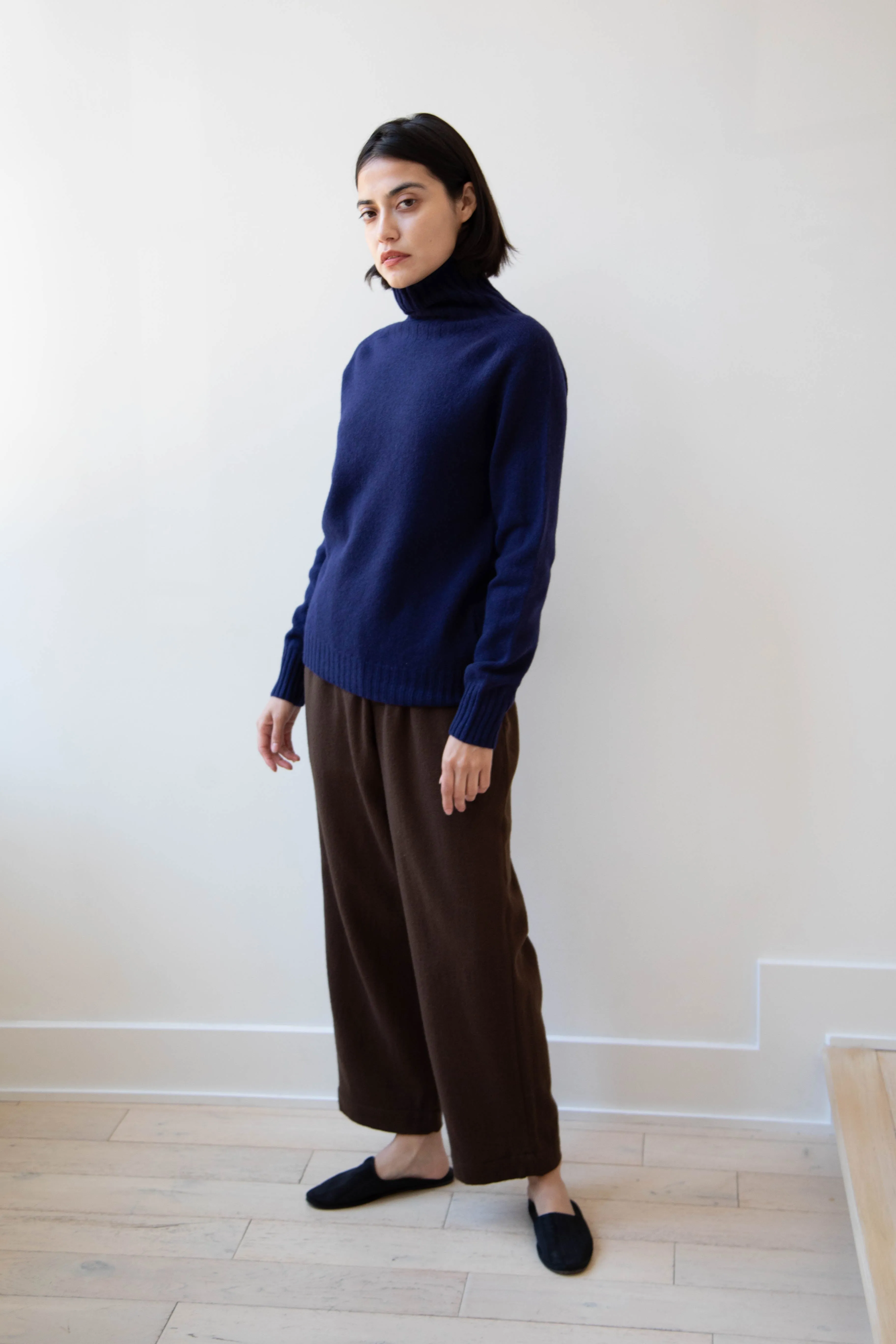 Evan Kinori | Elastic Pants in Brushed Wool Twill