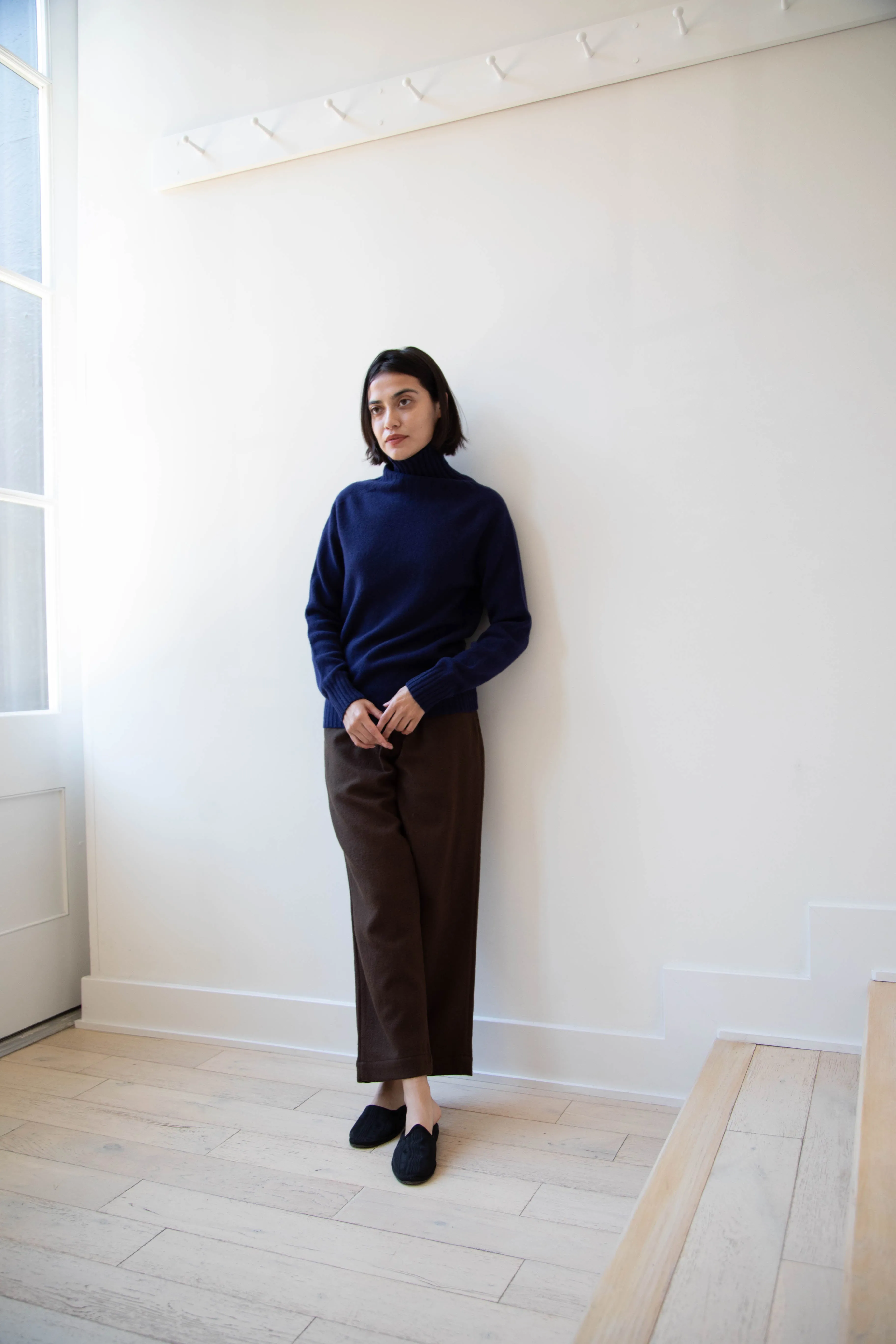 Evan Kinori | Elastic Pants in Brushed Wool Twill