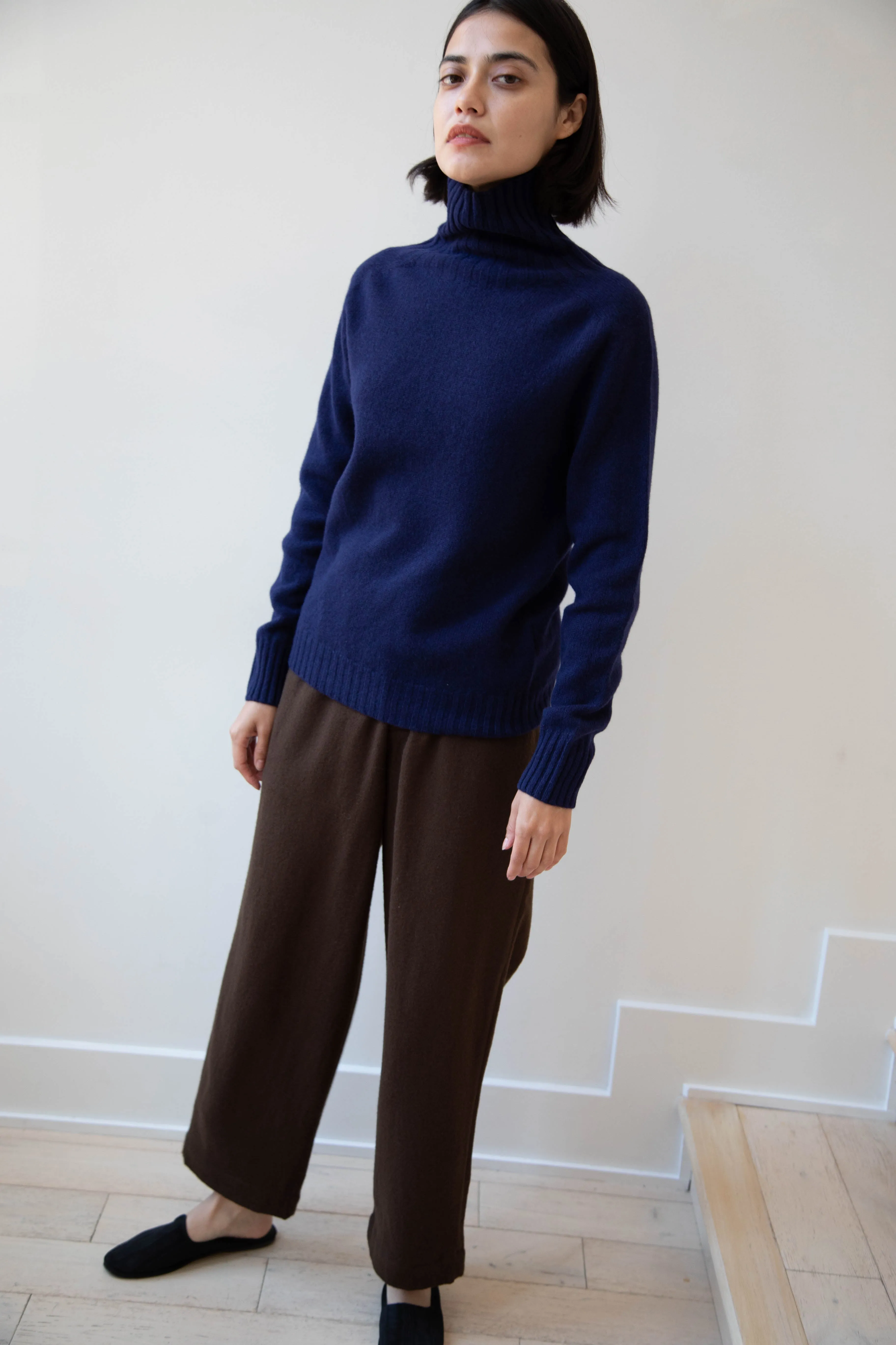 Evan Kinori | Elastic Pants in Brushed Wool Twill