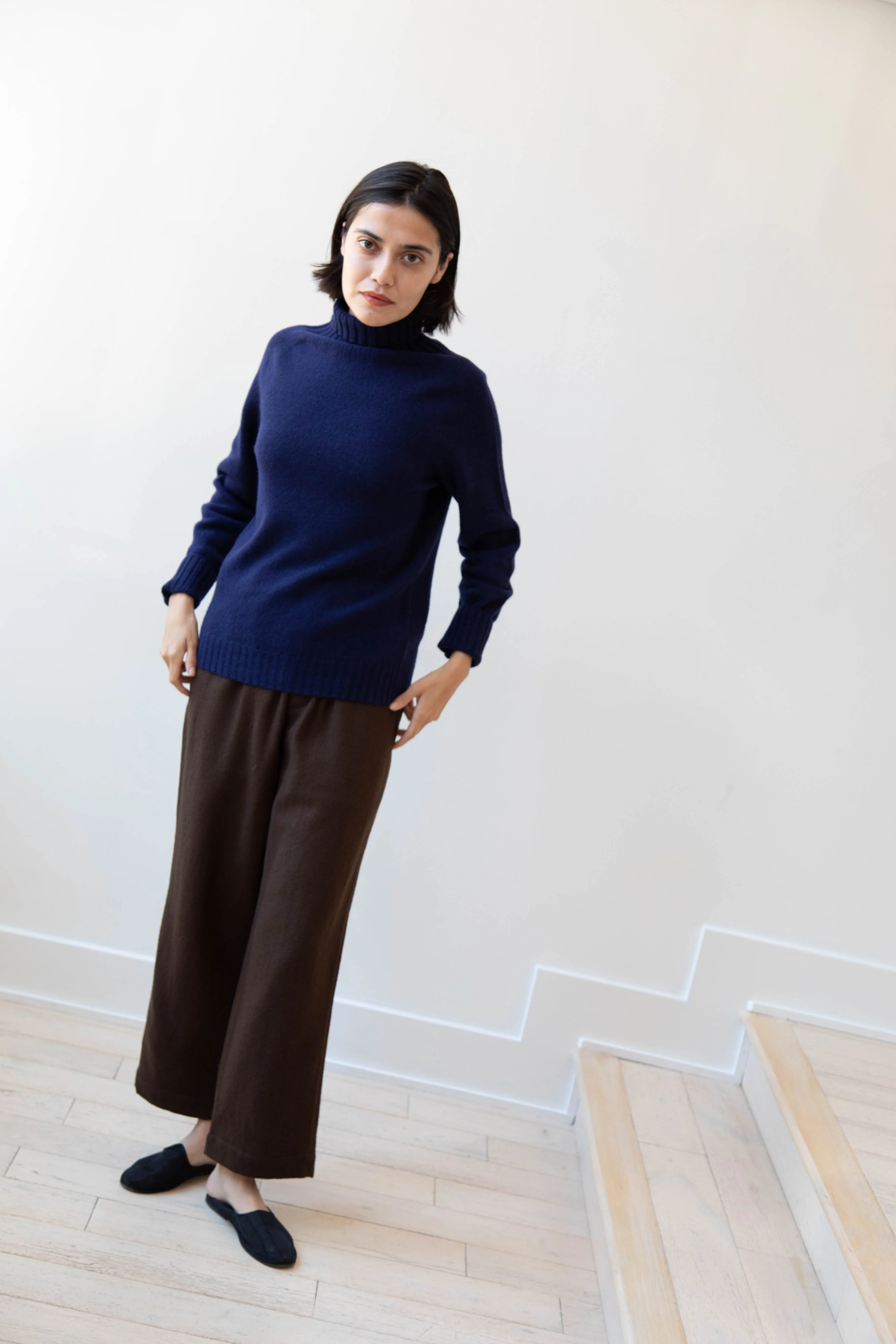 Evan Kinori | Elastic Pants in Brushed Wool Twill