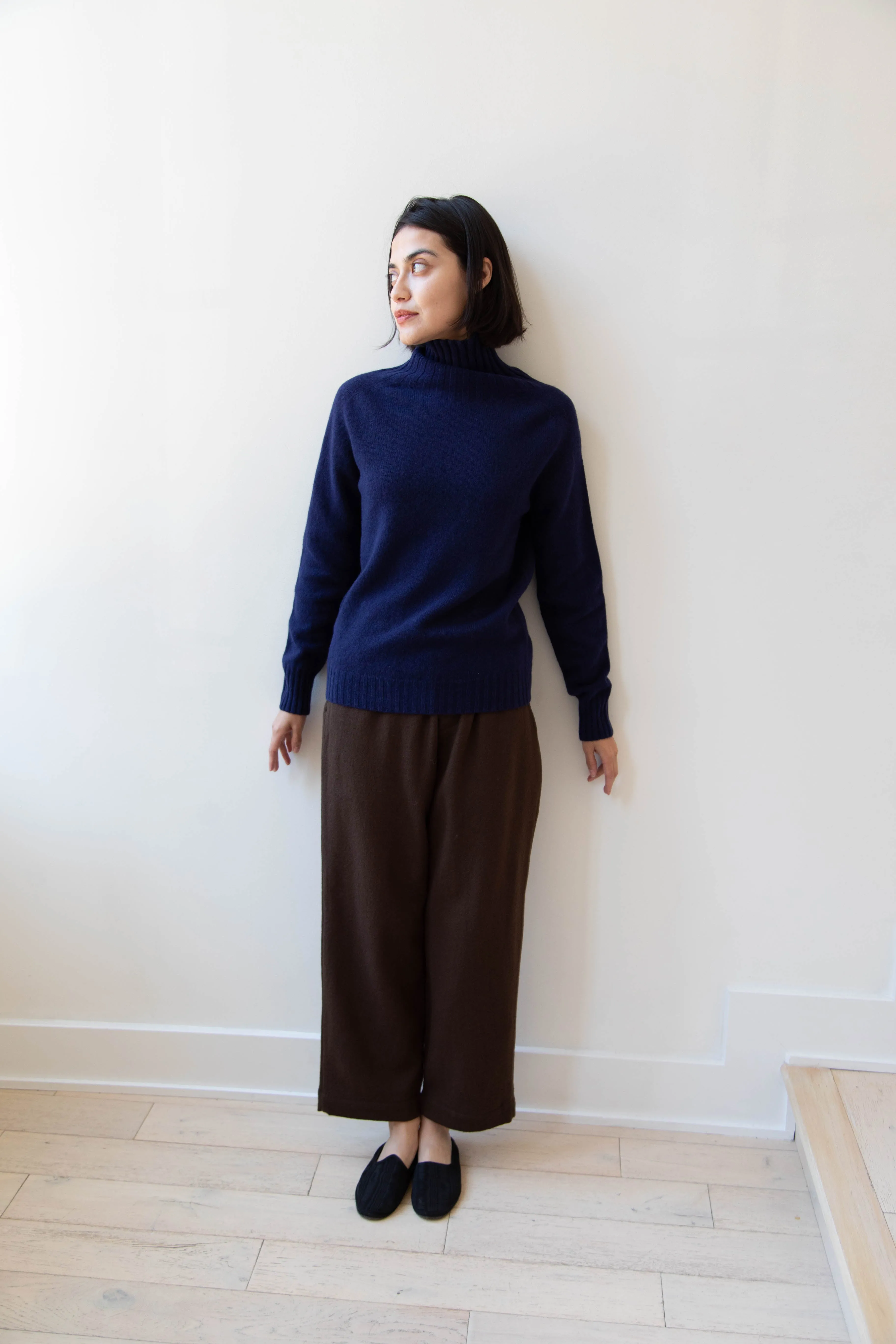 Evan Kinori | Elastic Pants in Brushed Wool Twill