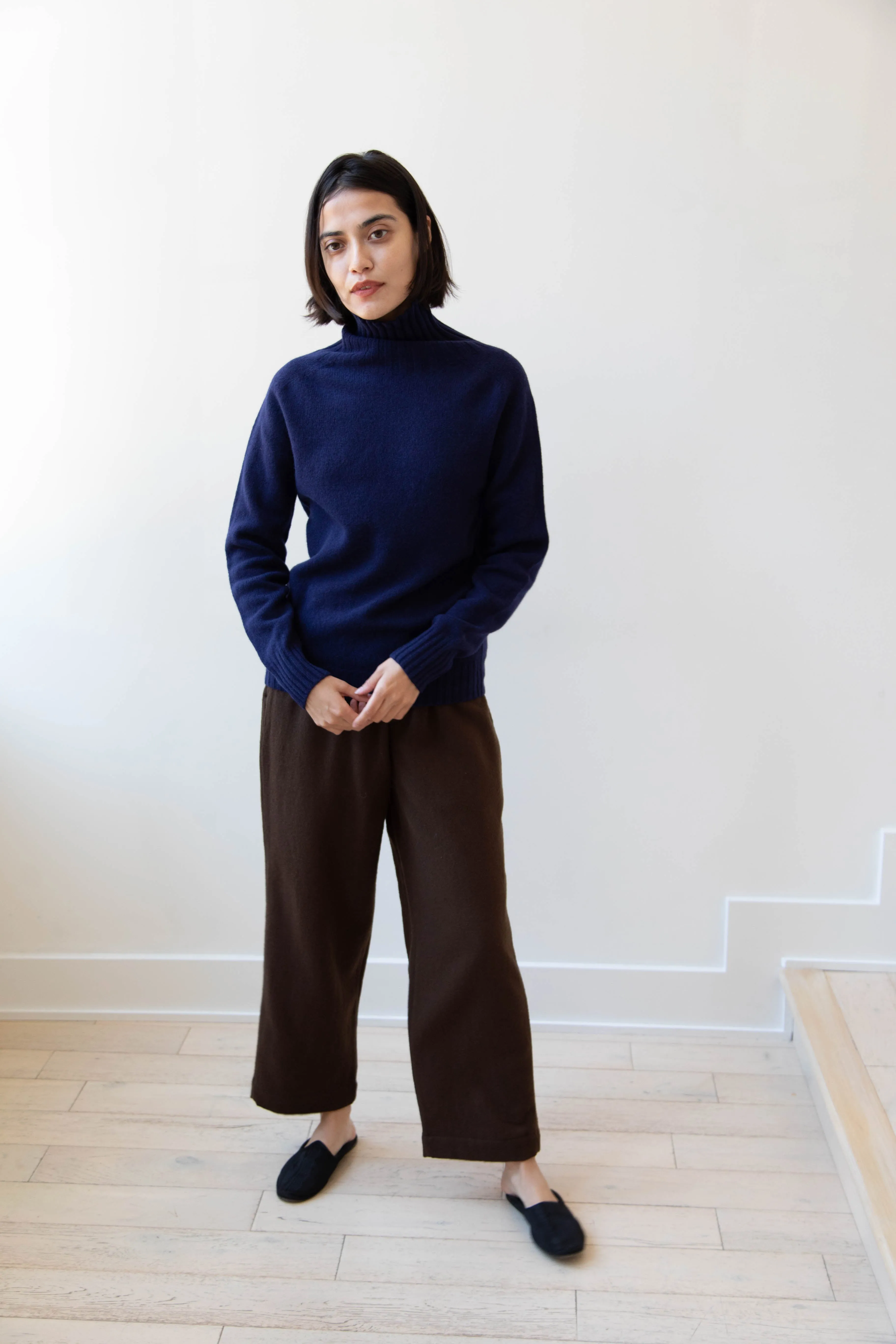 Evan Kinori | Elastic Pants in Brushed Wool Twill