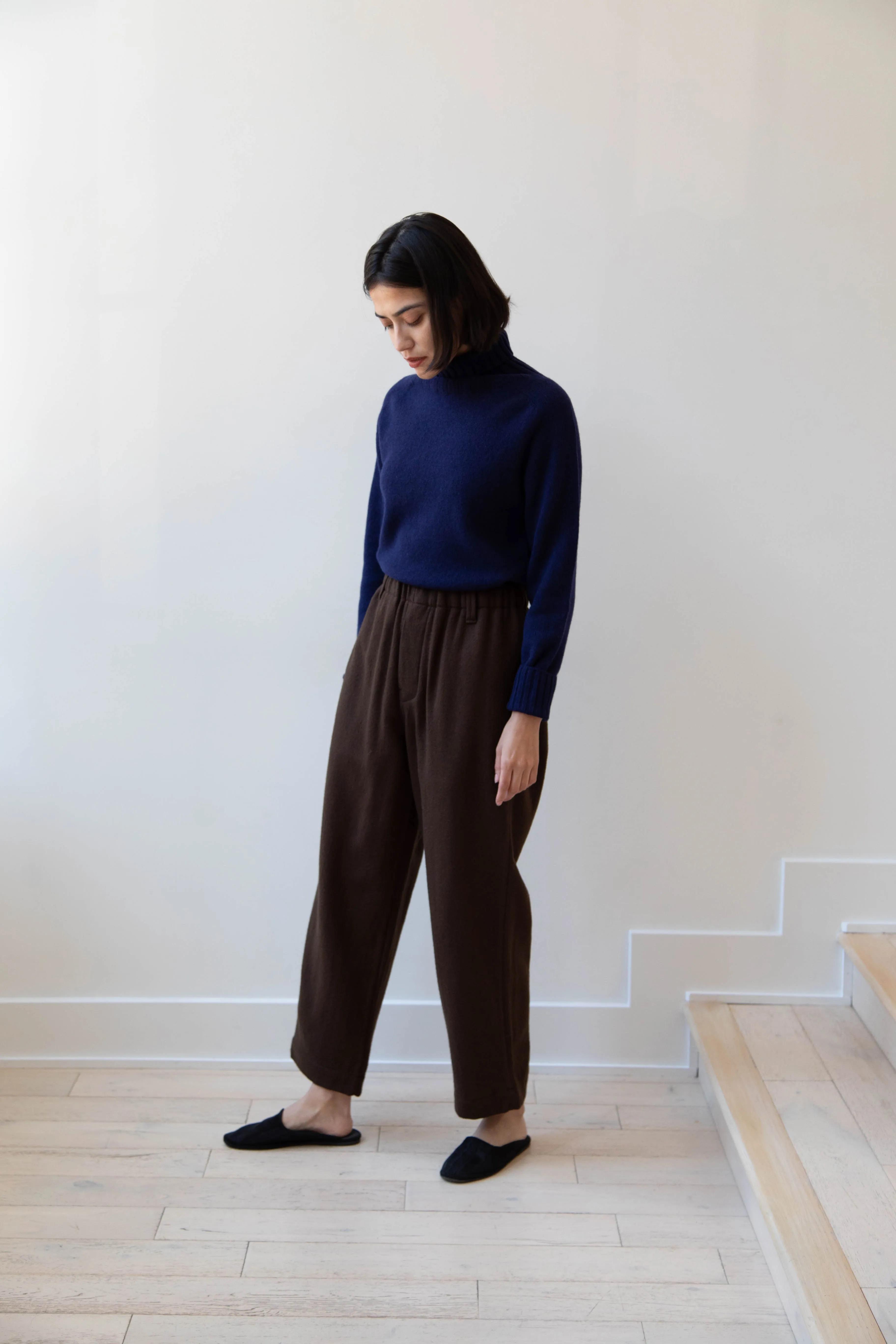 Evan Kinori | Elastic Pants in Brushed Wool Twill