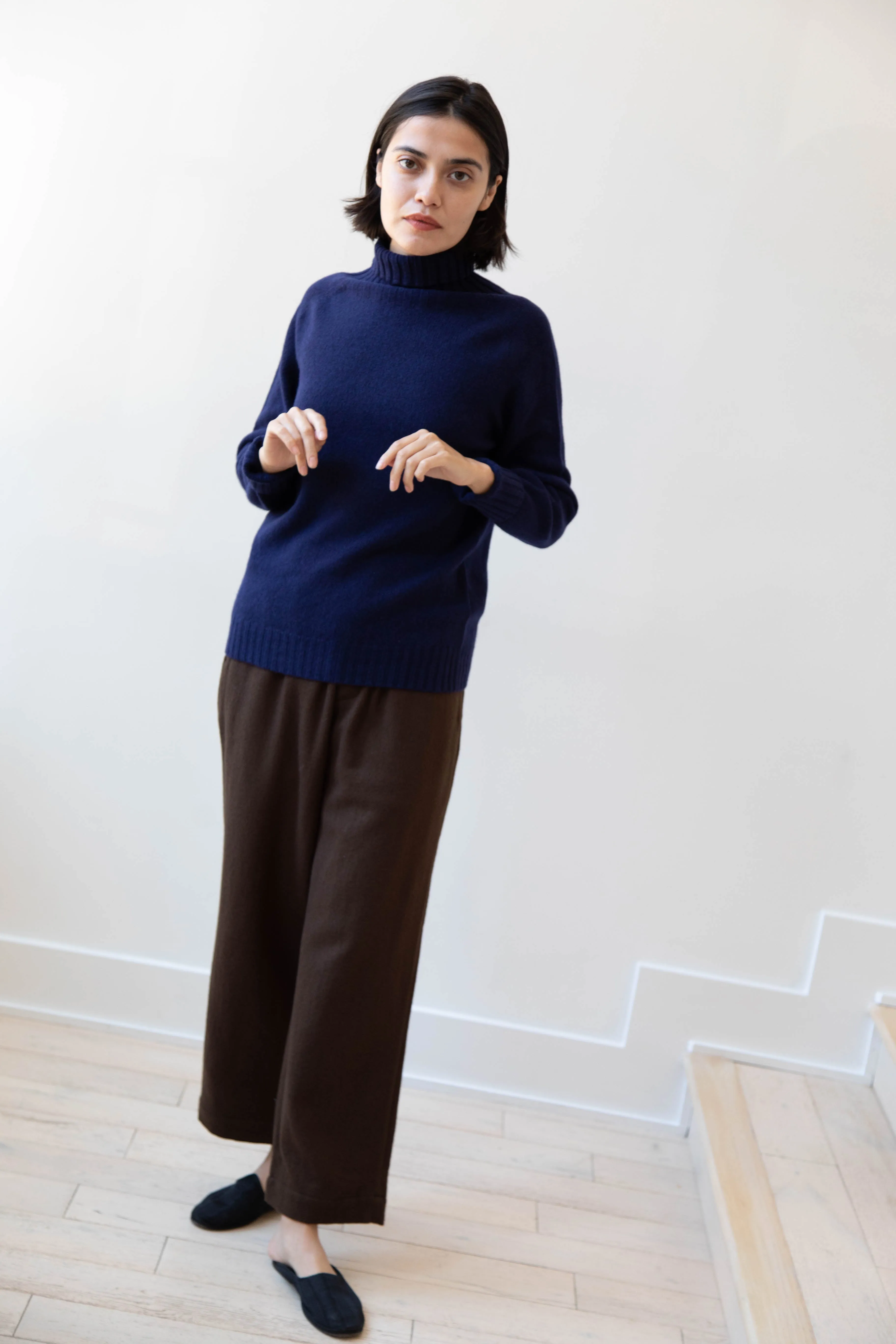 Evan Kinori | Elastic Pants in Brushed Wool Twill