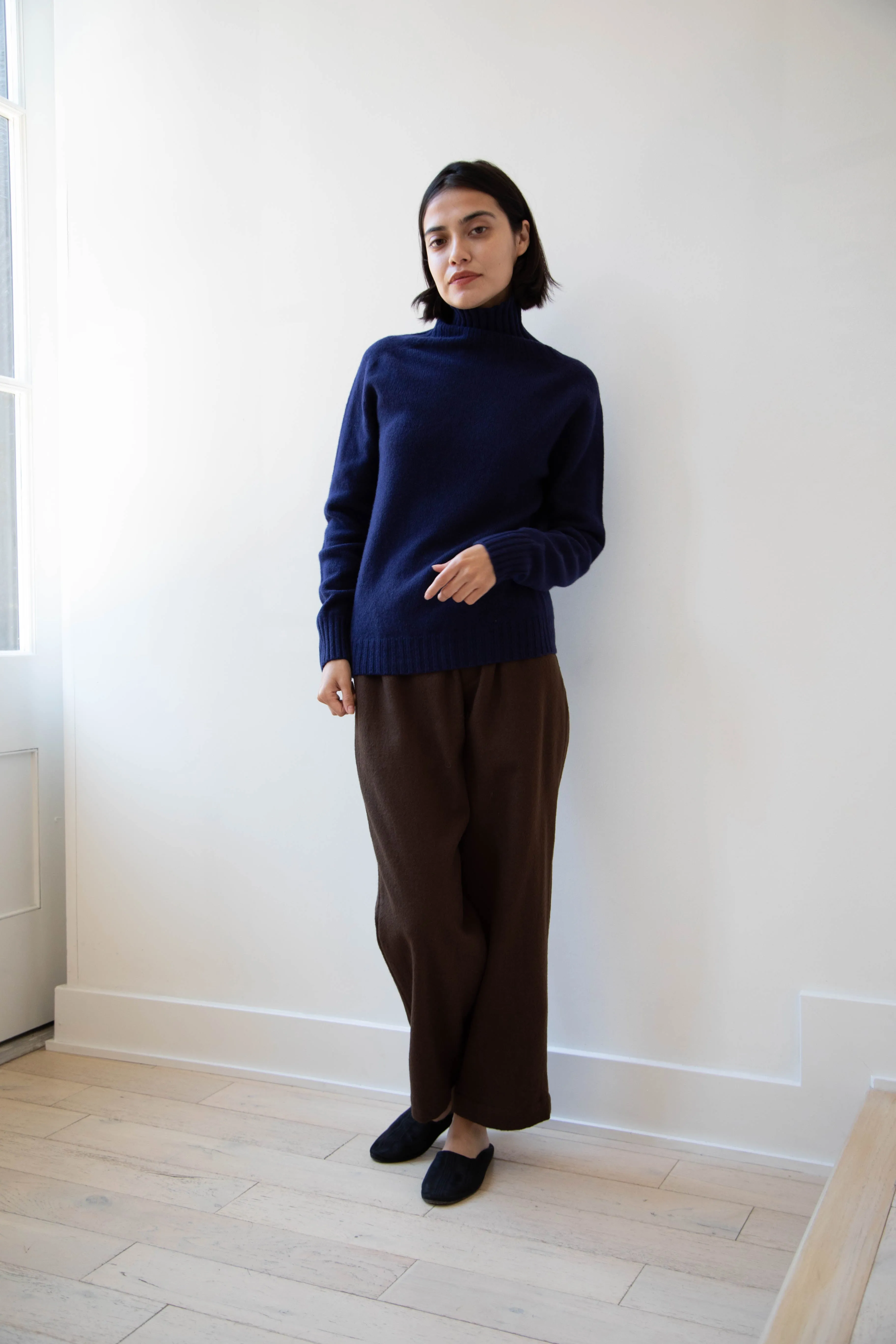 Evan Kinori | Elastic Pants in Brushed Wool Twill