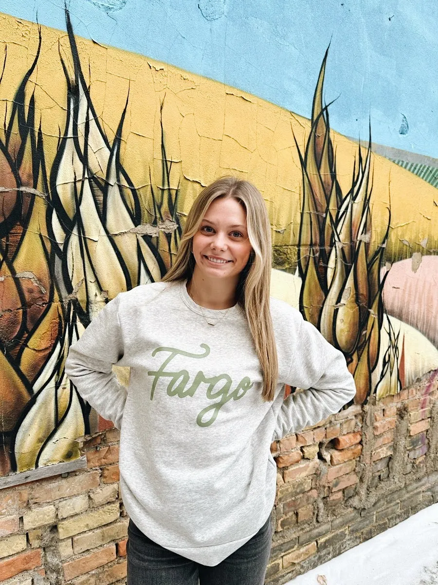 fargo modern script crewneck