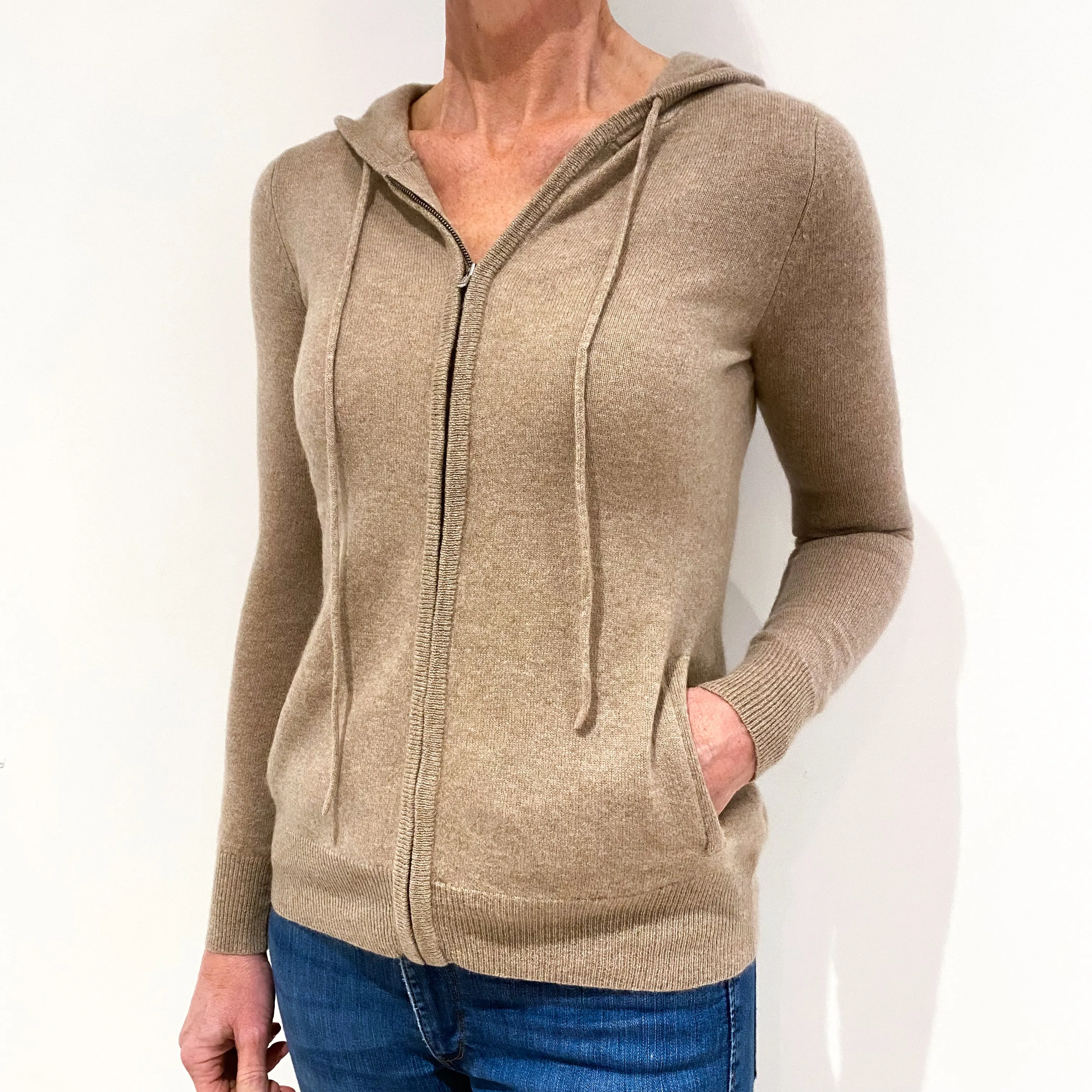 Fawn Brown Cashmere Hoodie Small