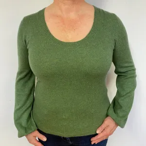 Fern Green Cashmere Crew Neck Jumper Large