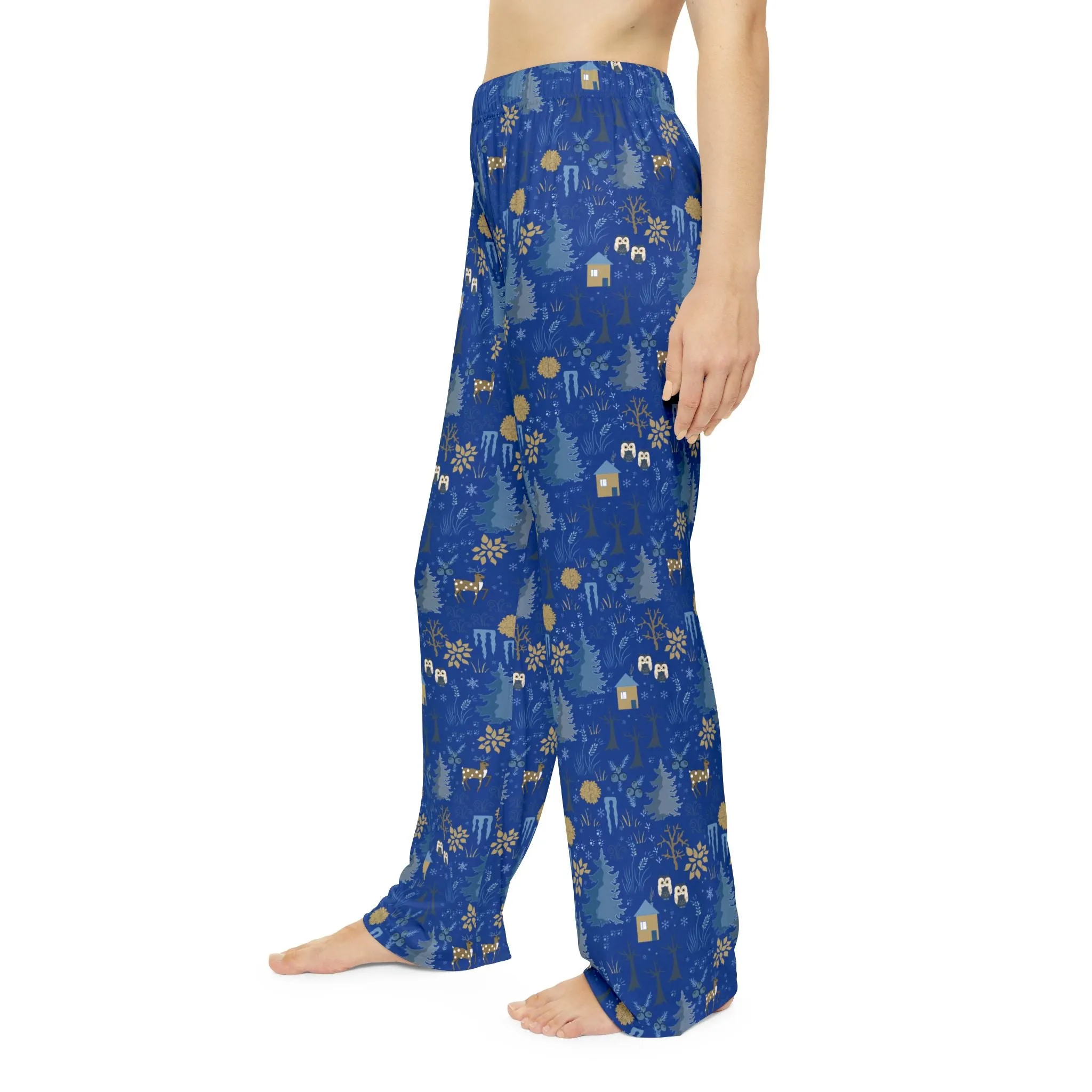 Festive Holiday Pajama Pants : Cozy Winter Loungewear in Blue for All Sizes XS-4XL