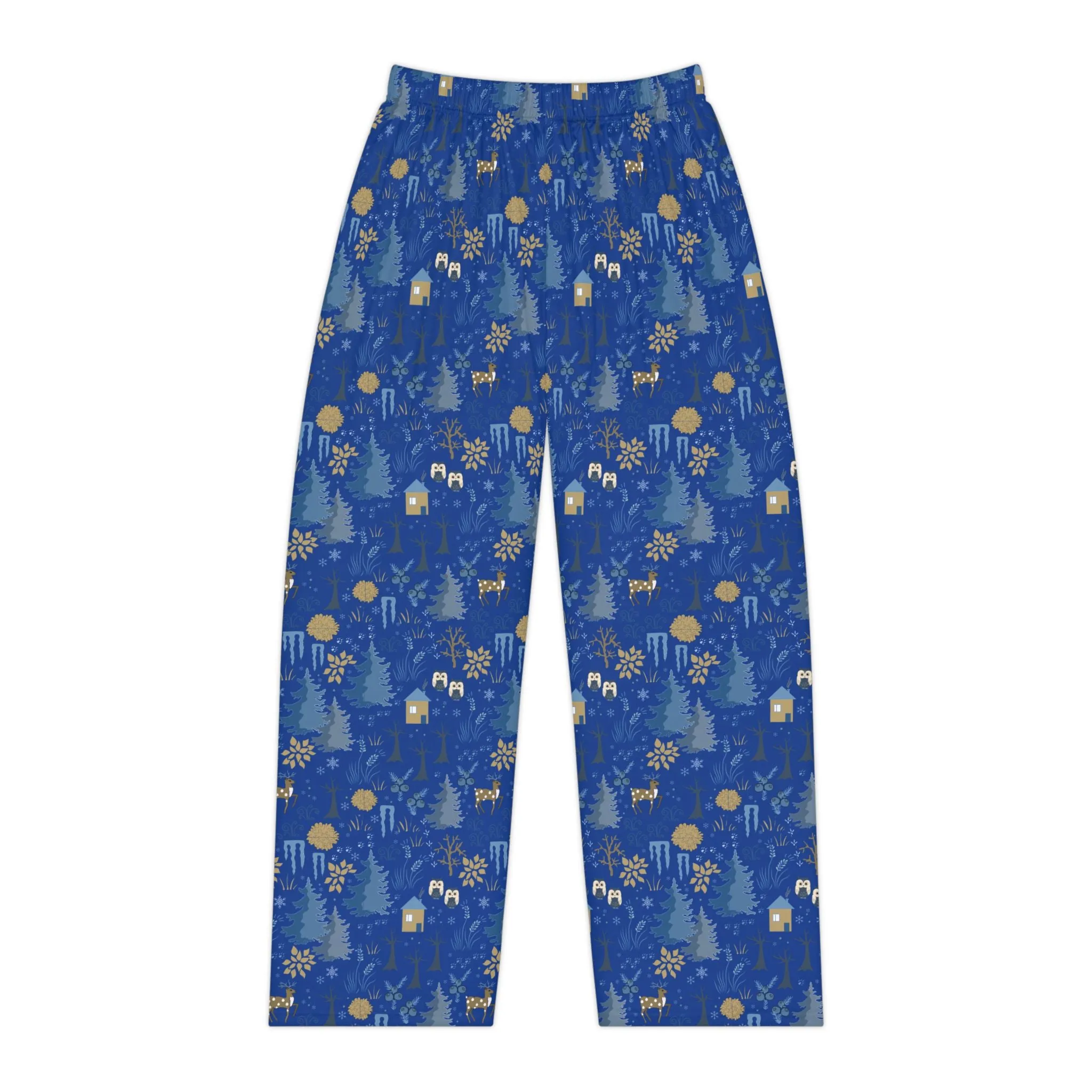 Festive Holiday Pajama Pants : Cozy Winter Loungewear in Blue for All Sizes XS-4XL