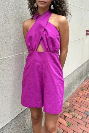 Fete Imperiale - Leria Knotted Jumpsuit: Fuchsia