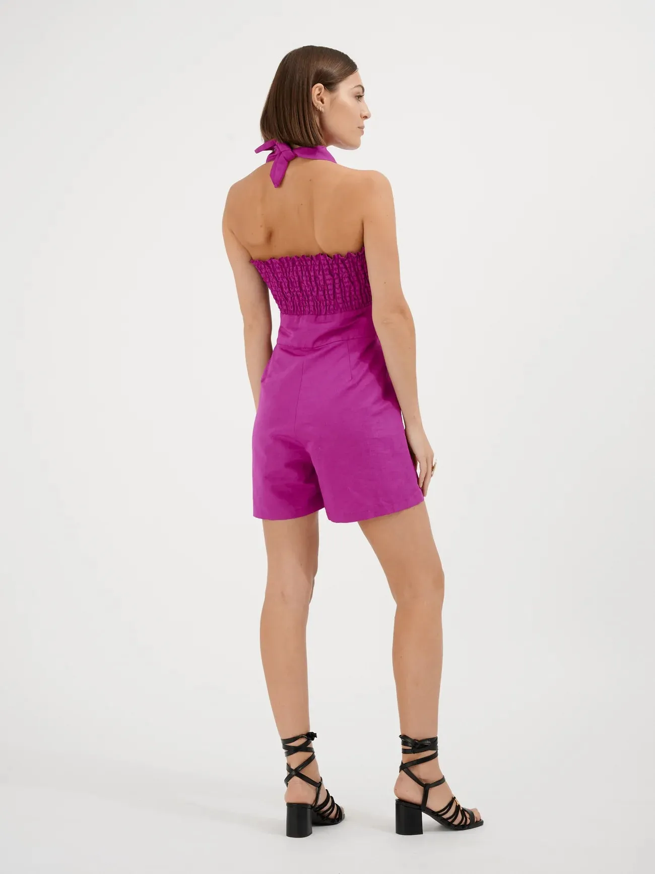 Fete Imperiale - Leria Knotted Jumpsuit: Fuchsia