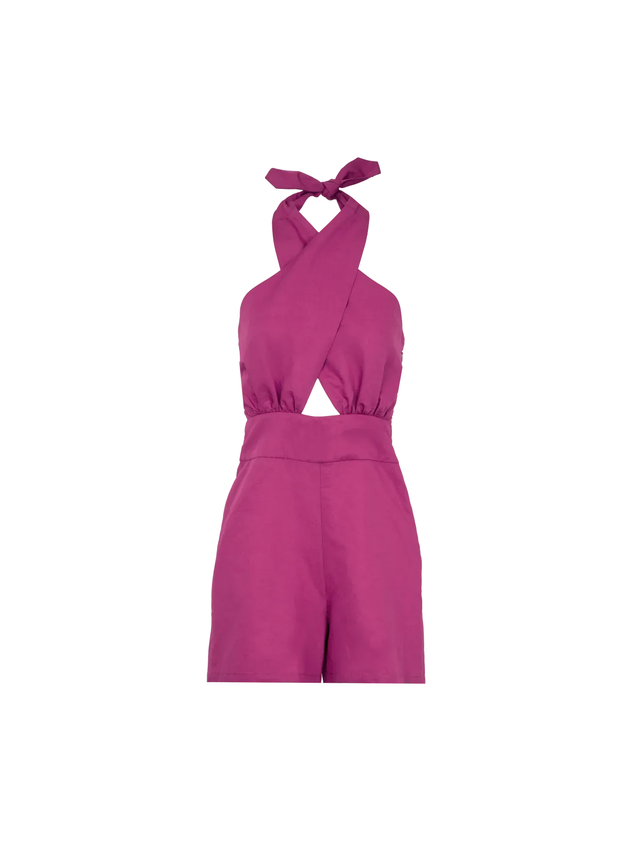 Fete Imperiale - Leria Knotted Jumpsuit: Fuchsia