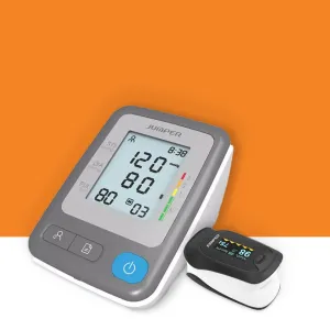 Fingertip Pulse Oximeter   Compact Blood Pressure Monitor Bundle