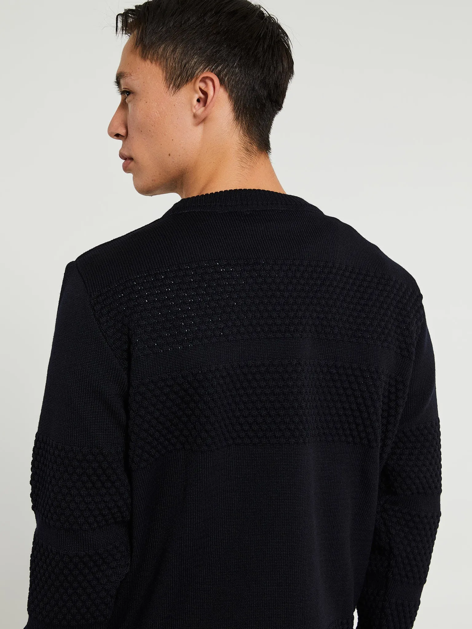 Fisherman II Crewneck Sweater in Navy