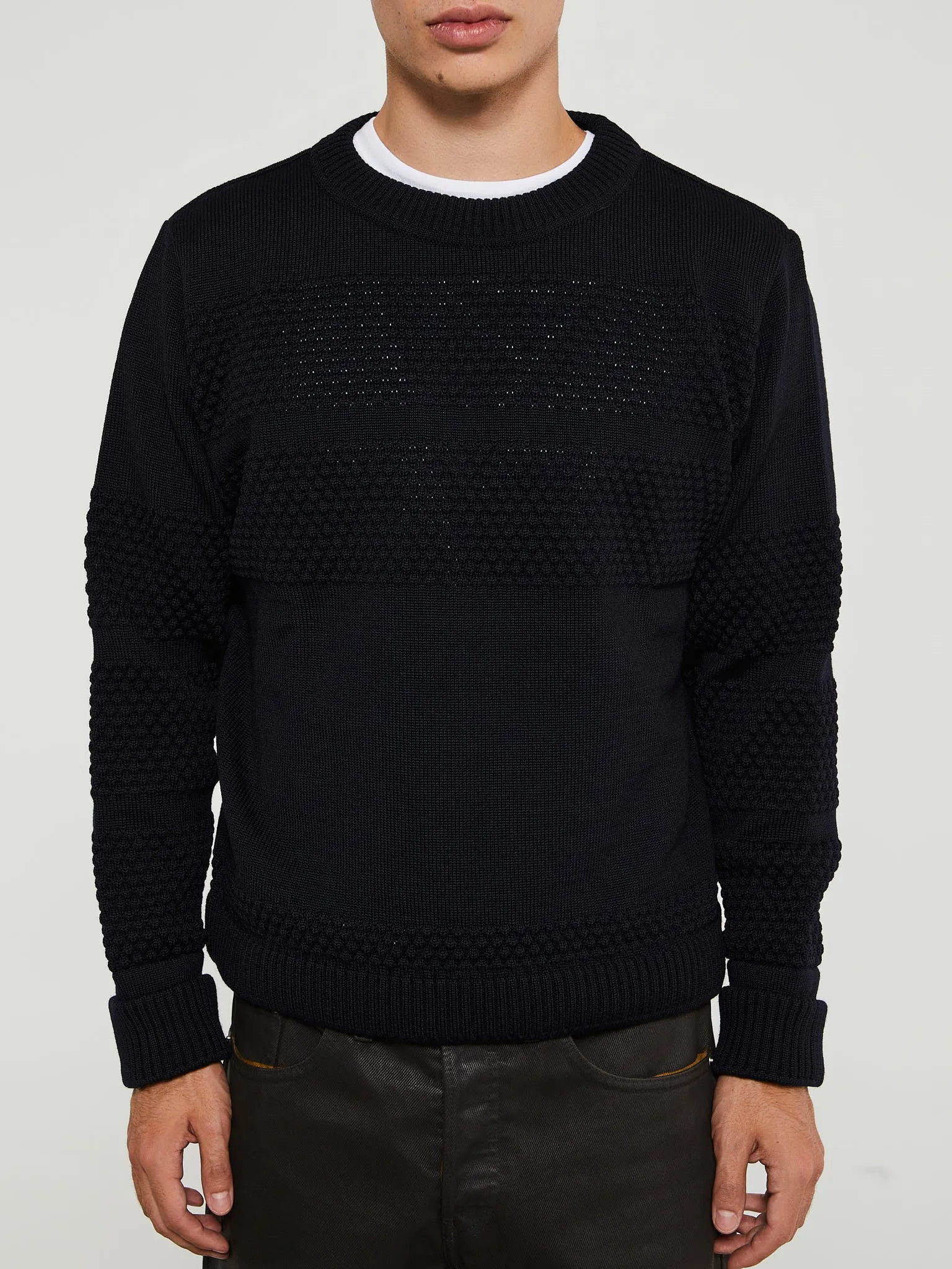 Fisherman II Crewneck Sweater in Navy