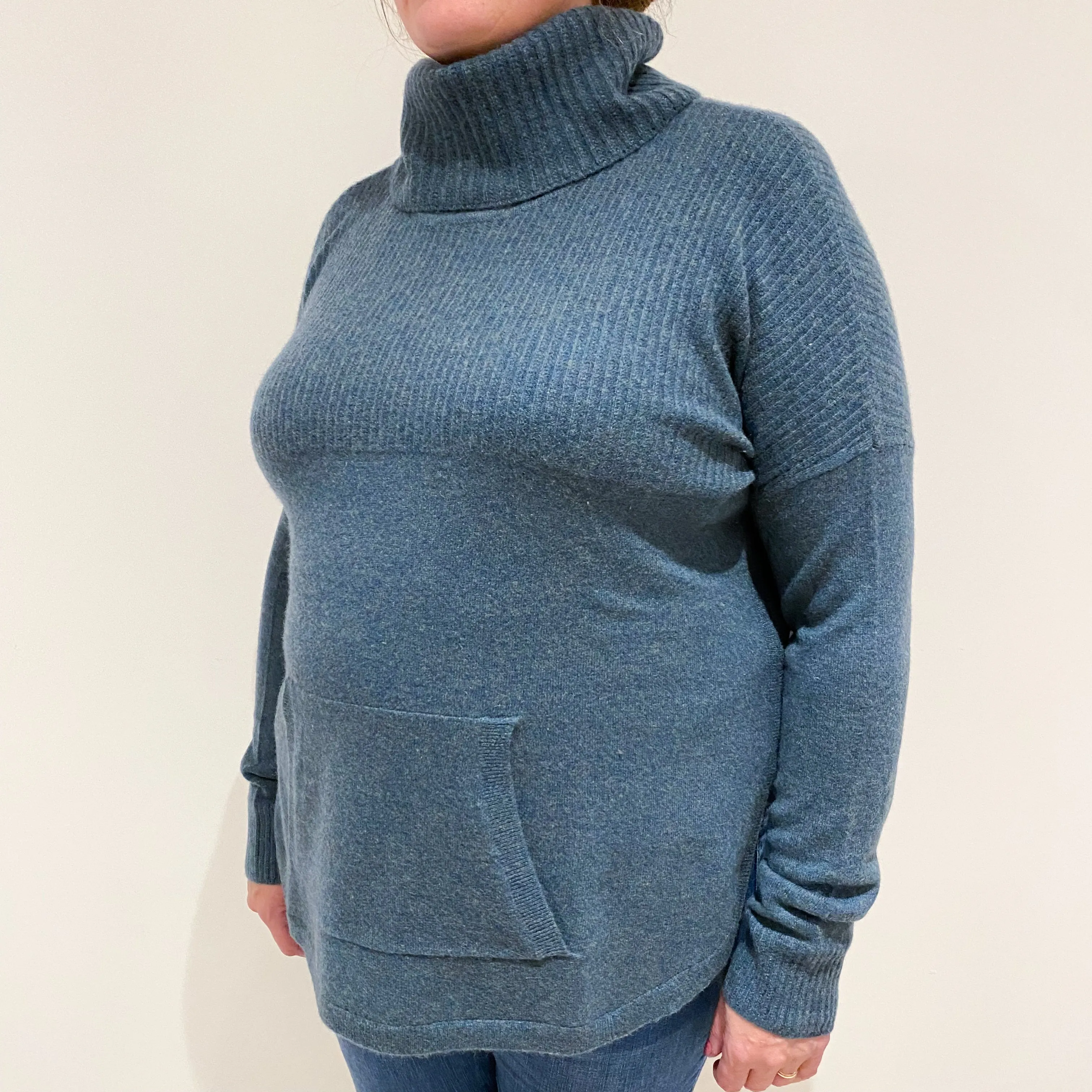 Forest Green Cashmere Cowl Neck Jumper Extra Large