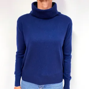French Navy Cashmere Funnel Neck Jumper Medium