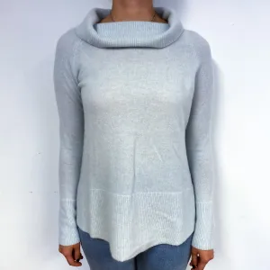 Frost Blue Cashmere Cowl Neck Jumper Small